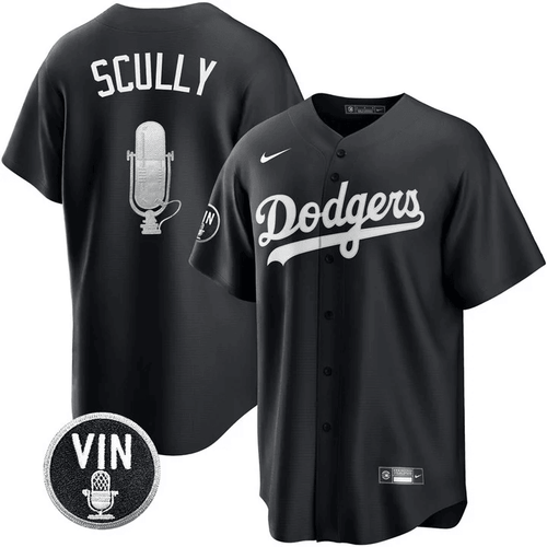 Los Angeles Dodgers Vin Scully Patch Jersey - All Stitched