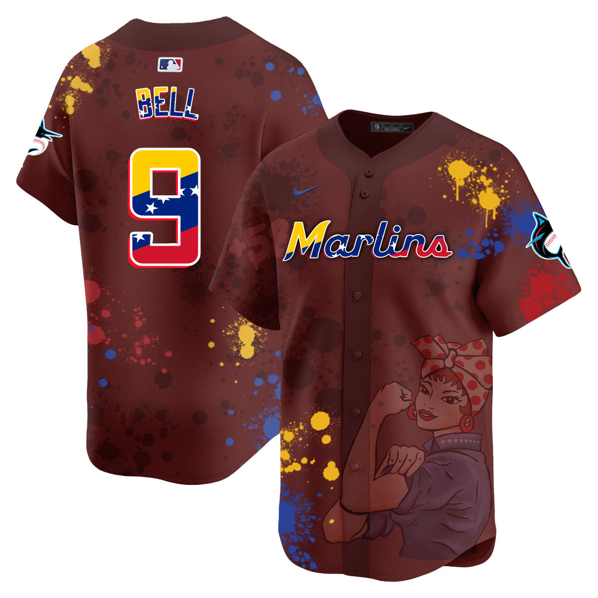 Men's Miami Marlins 2024 Venezuelan Heritage Jersey - All Stitched