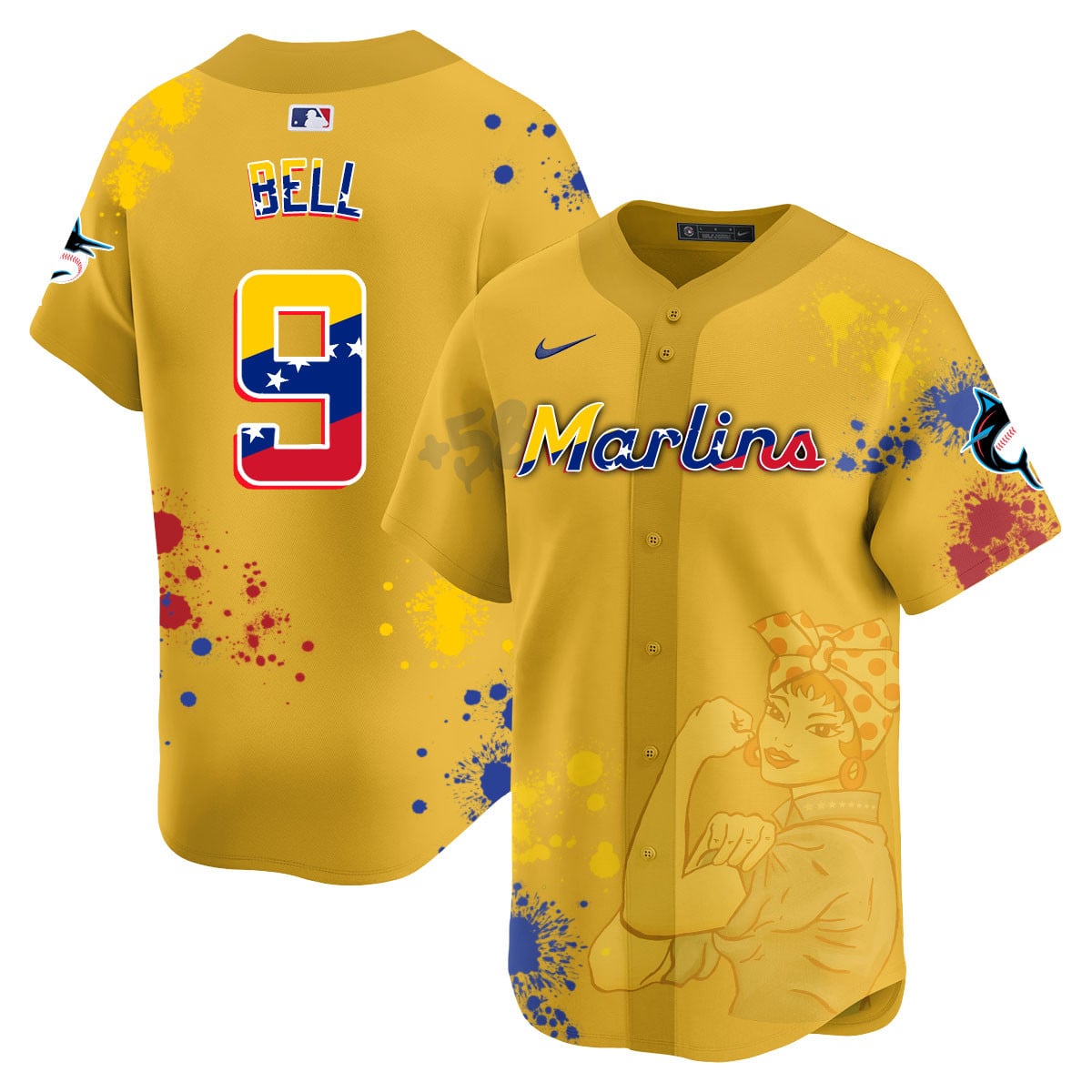 Men's Miami Marlins 2024 Venezuelan Heritage Jersey - All Stitched