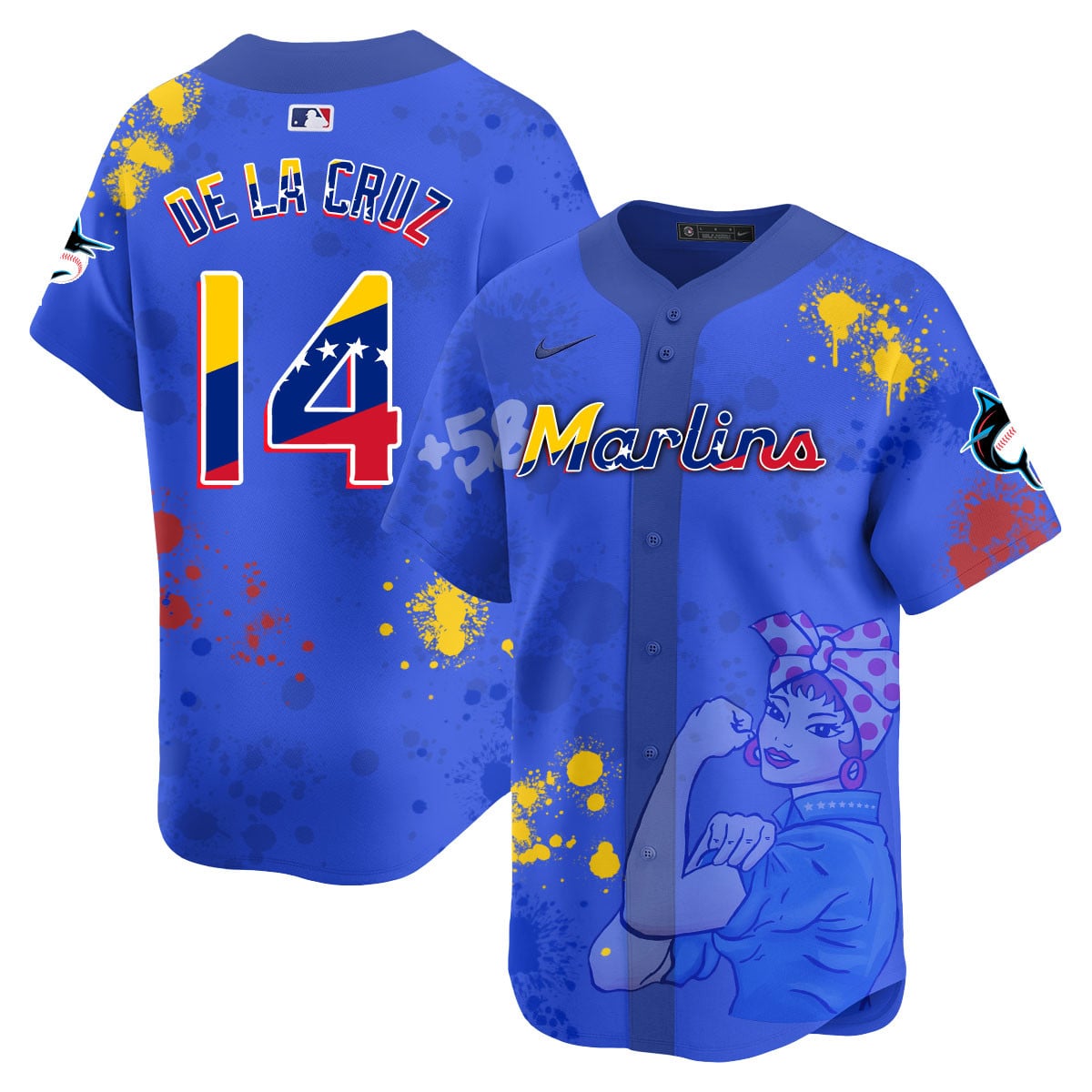 Men's Miami Marlins 2024 Venezuelan Heritage Jersey - All Stitched
