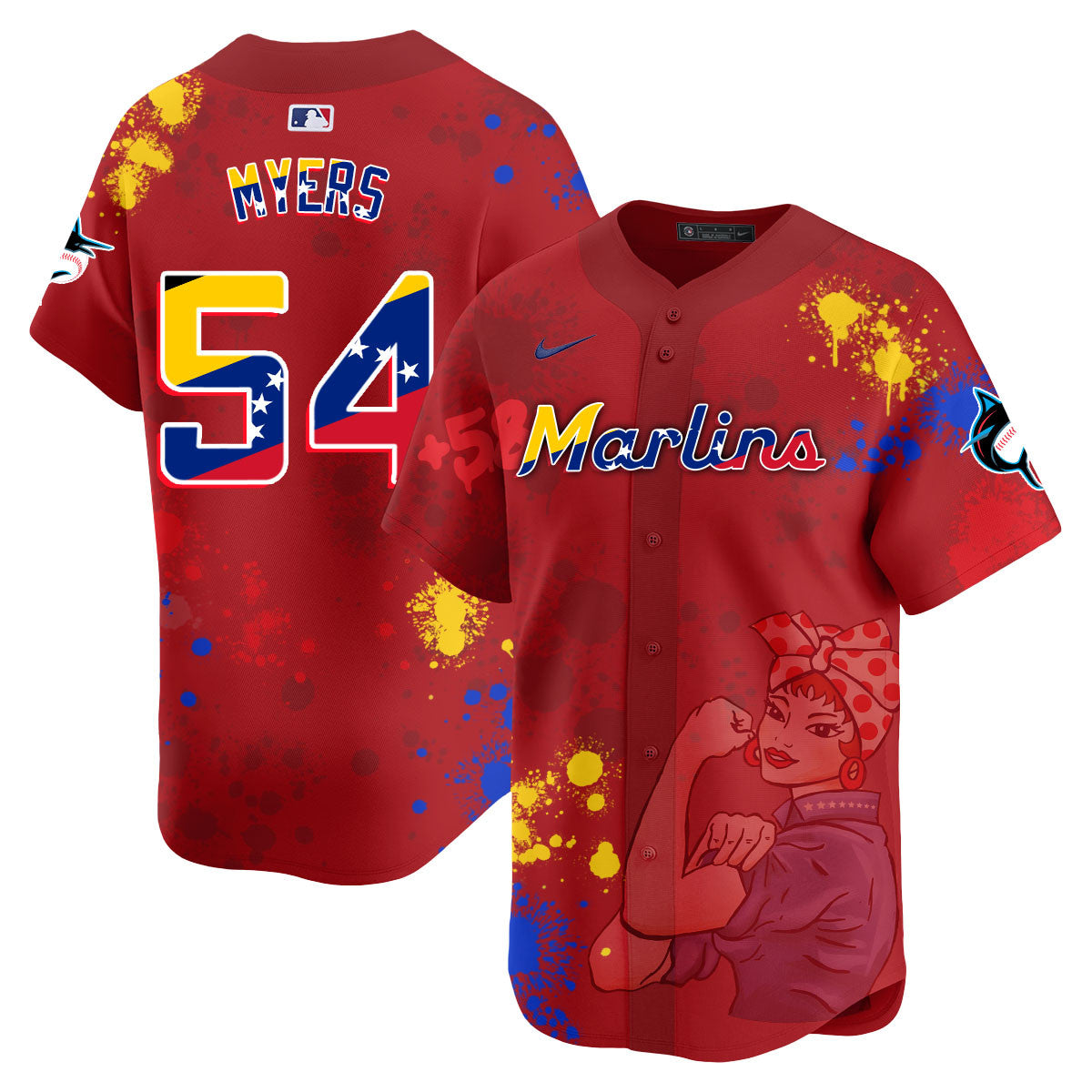 Men's Miami Marlins 2024 Venezuelan Heritage Jersey - All Stitched