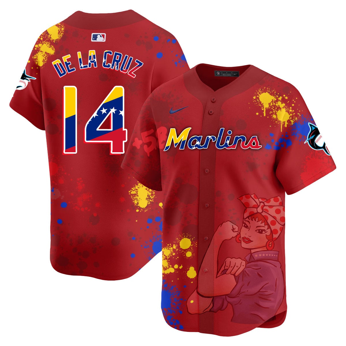 Men's Miami Marlins 2024 Venezuelan Heritage Jersey - All Stitched