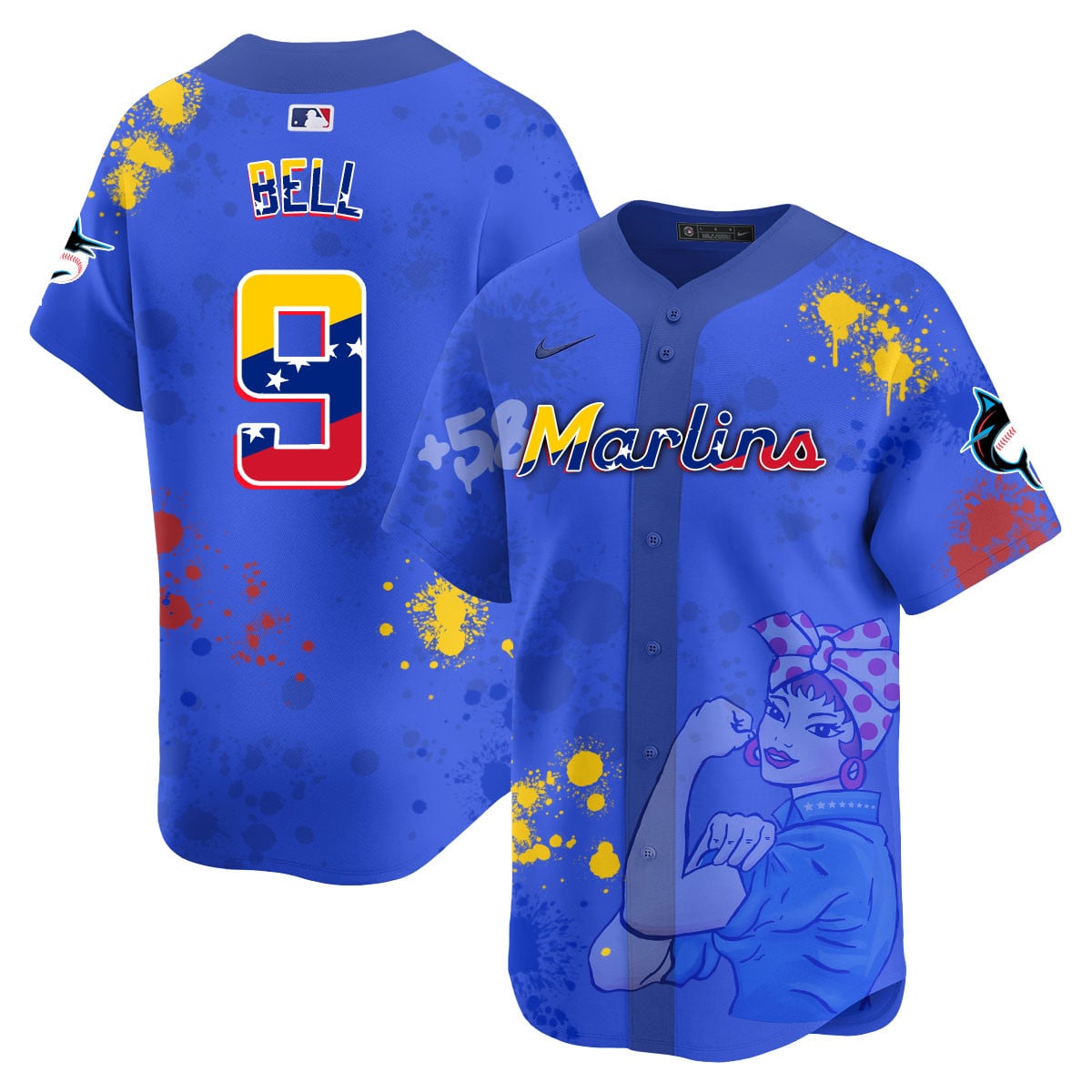 Men's Miami Marlins 2024 Venezuelan Heritage Jersey - All Stitched