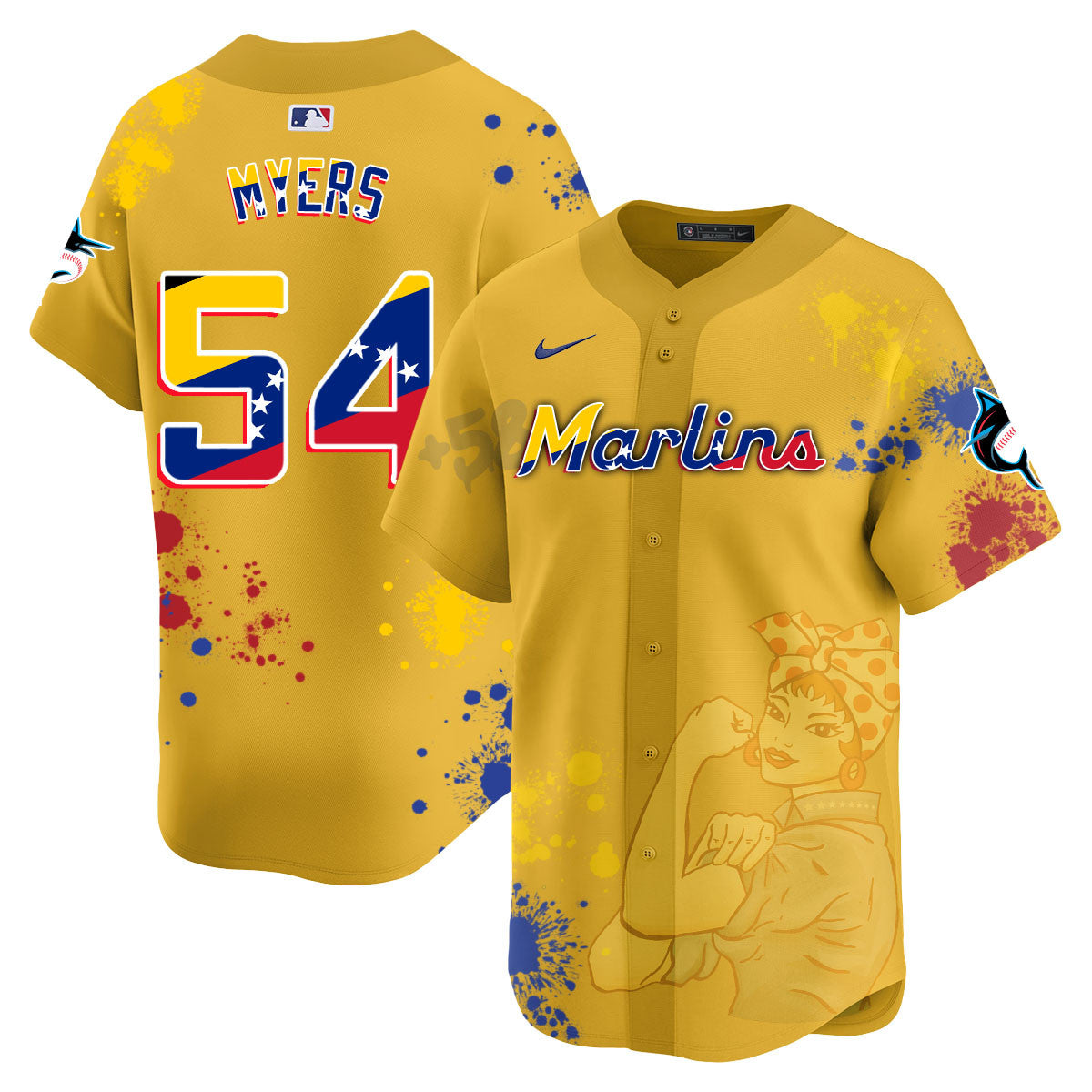 Men's Miami Marlins 2024 Venezuelan Heritage Jersey - All Stitched
