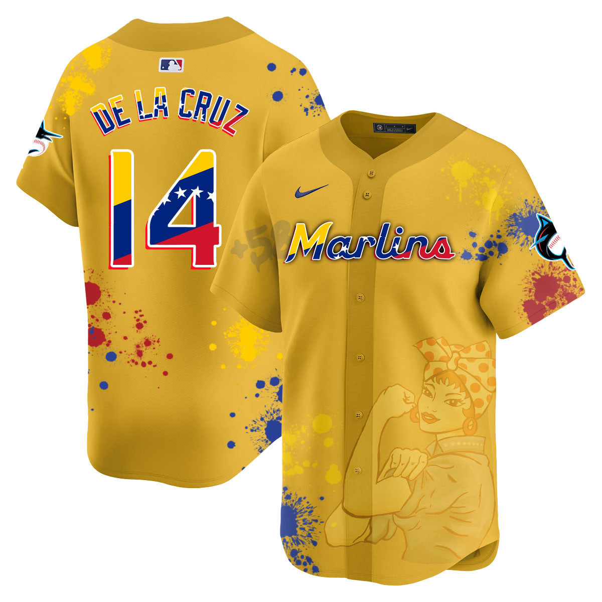Men's Miami Marlins 2024 Venezuelan Heritage Jersey - All Stitched