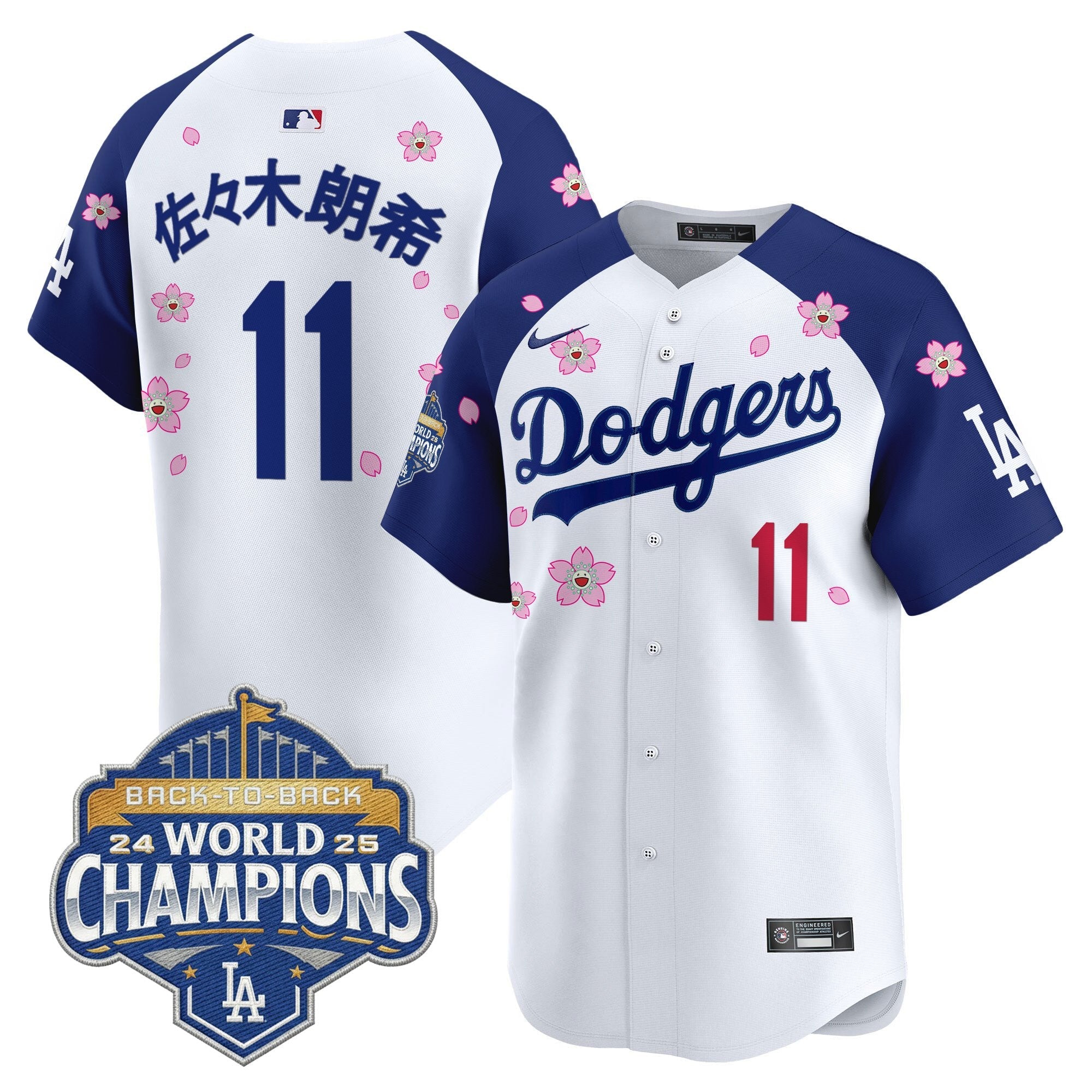 Men's Dodgers 2025 Back-To-Back Champions x Tokyo Series Vapor Premier Limited Jersey - Stitched