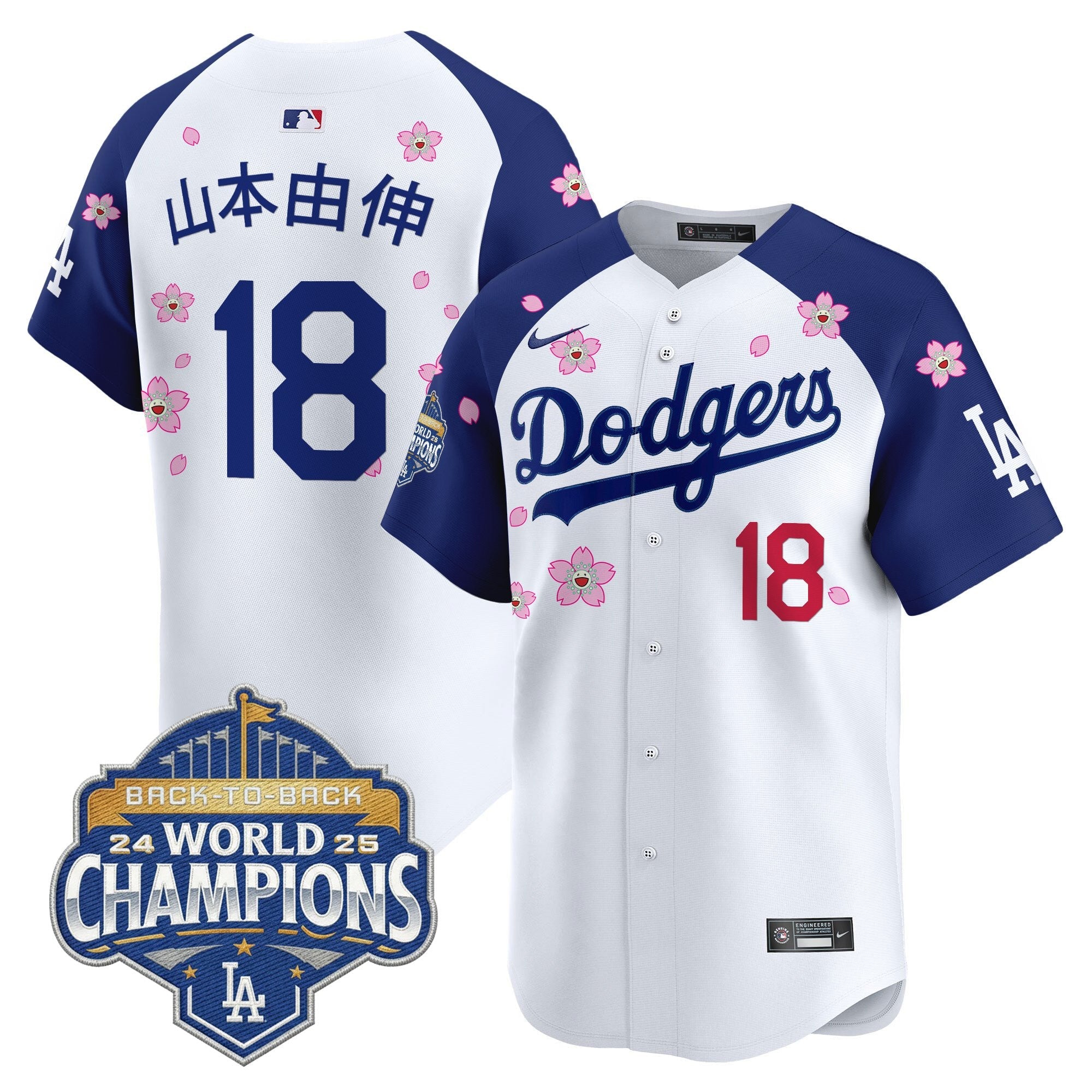 Men's Dodgers 2025 Back-To-Back Champions x Tokyo Series Vapor Premier Limited Jersey - Stitched