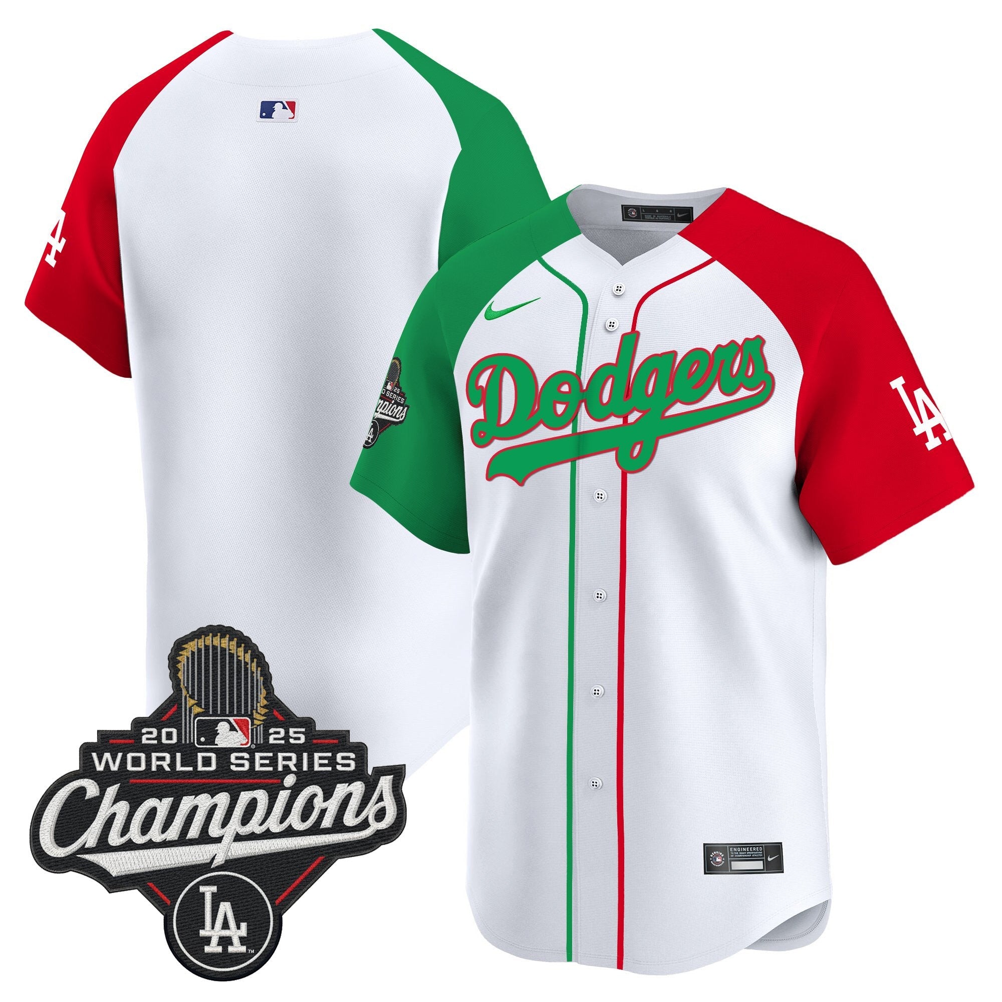 Men's Dodgers Mexico 2025 World Series Champions Vapor Premier Limited Jersey V2 - All Stitched