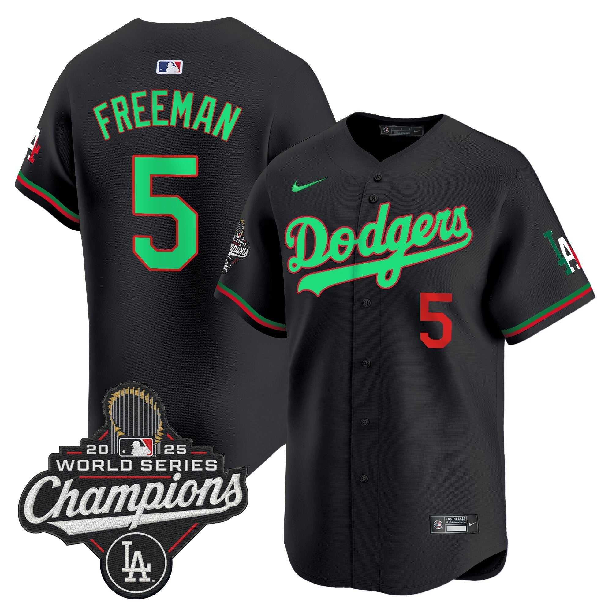 Men's Dodgers Mexico 2025 World Series Champions Vapor Premier Limited Jersey V2 - All Stitched