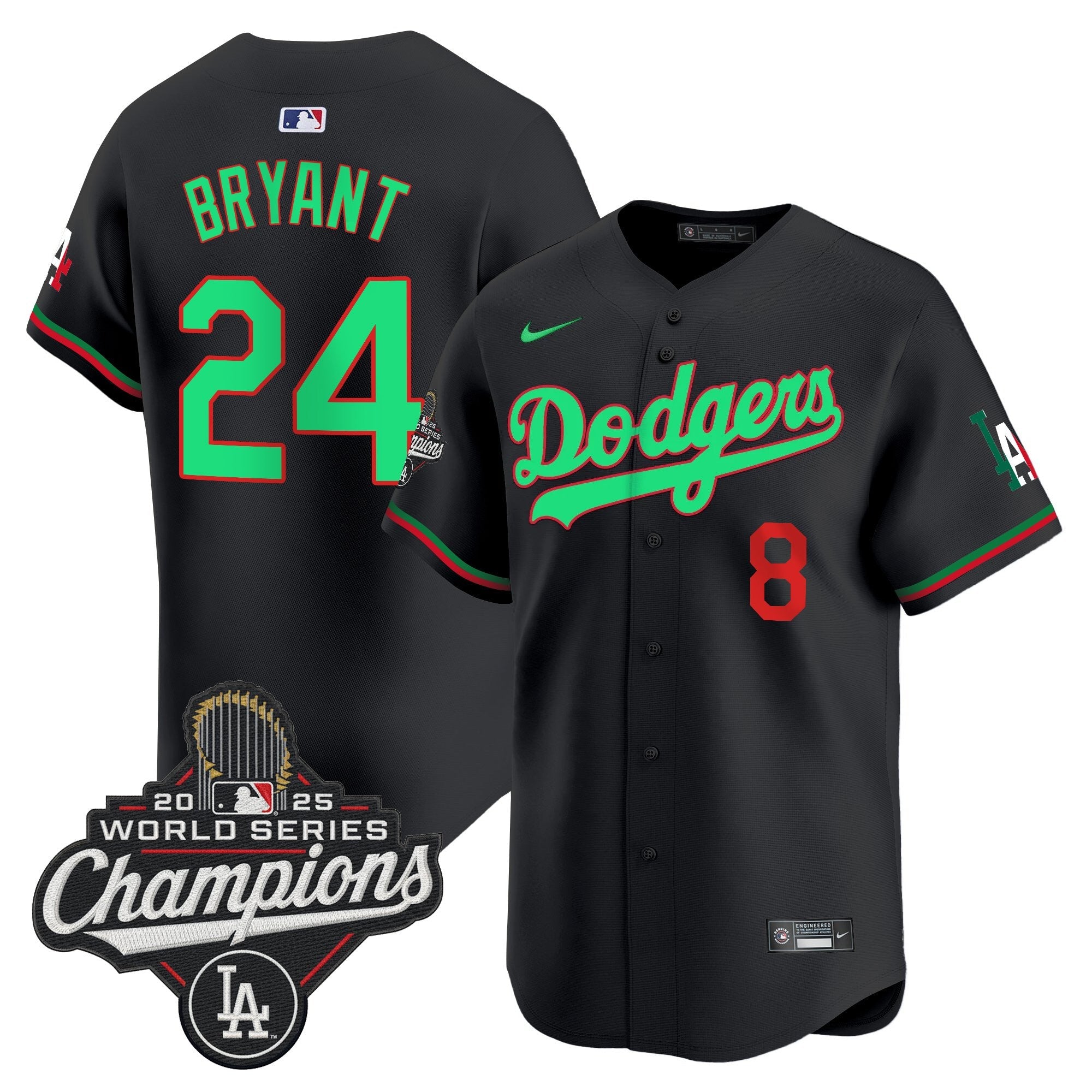 Men's Dodgers Mexico 2025 World Series Champions Vapor Premier Limited Jersey V2 - All Stitched