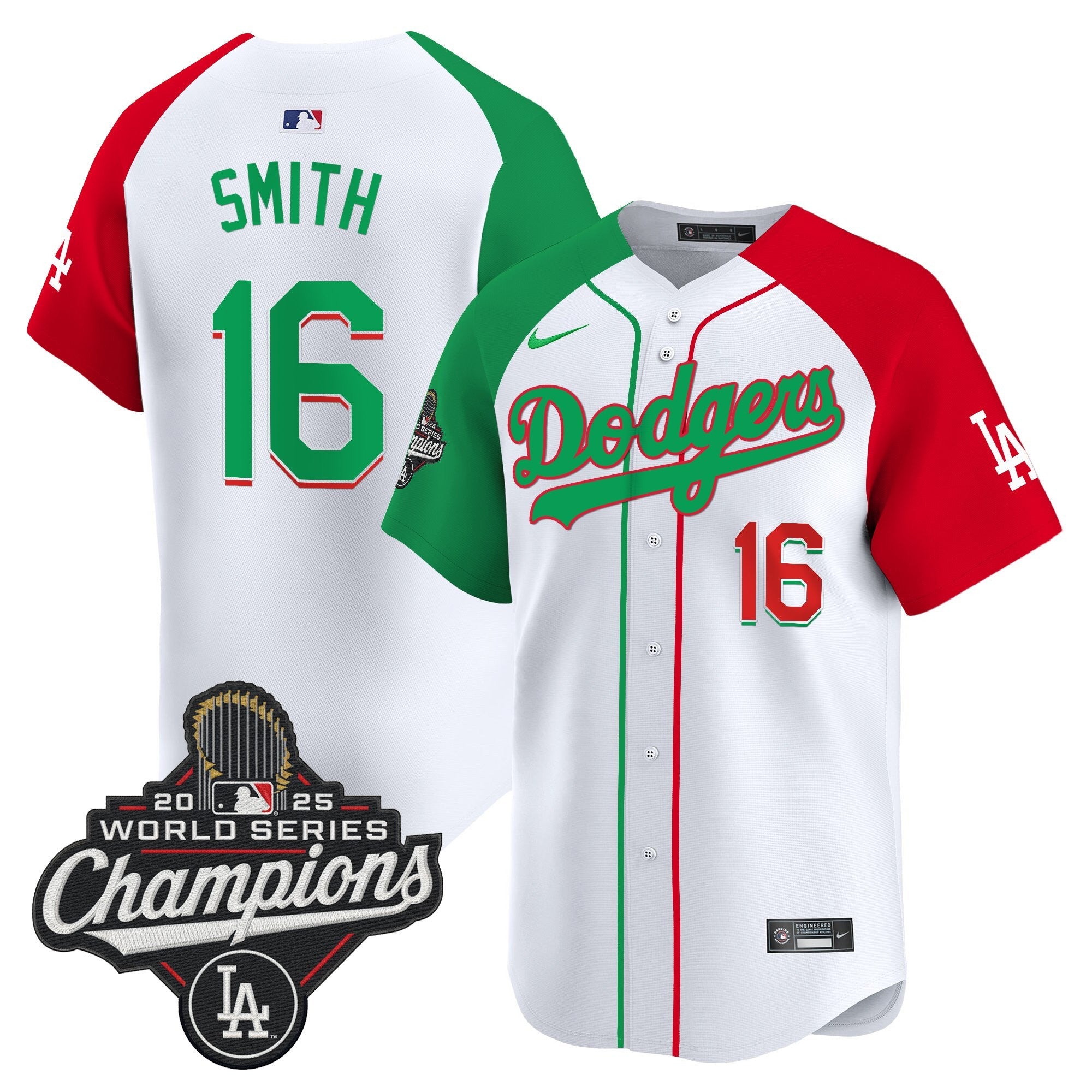 Men's Dodgers Mexico 2025 World Series Champions Vapor Premier Limited Jersey V2 - All Stitched