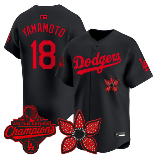 Dodgers 'Stranger Things Edition' Vapor Premier Jersey - 2025 World Series Champions Patch - All Stitched