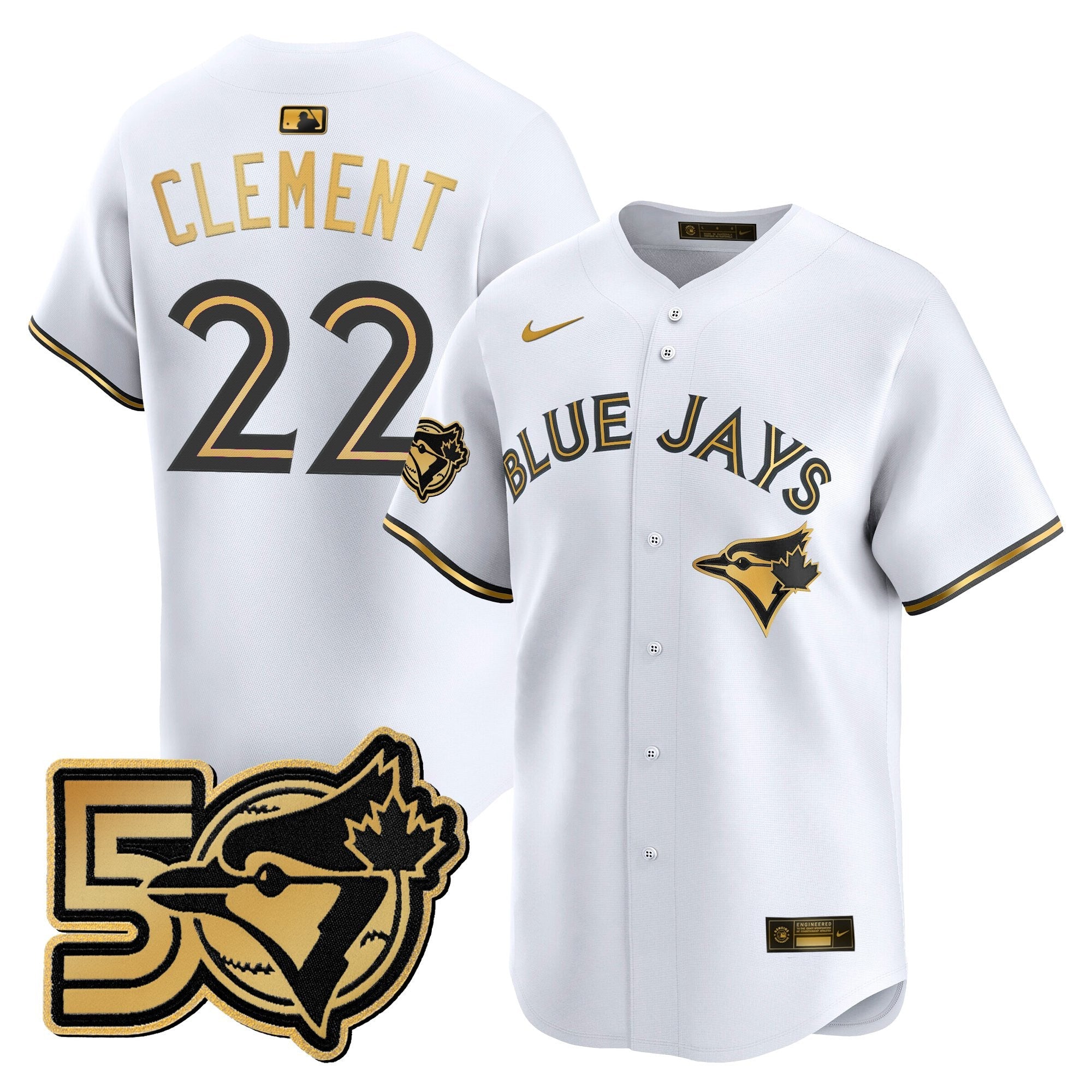 Men's Toronto Blue Jays 50 Seasons Patch Vapor Premier Limited Jersey - All Stitched