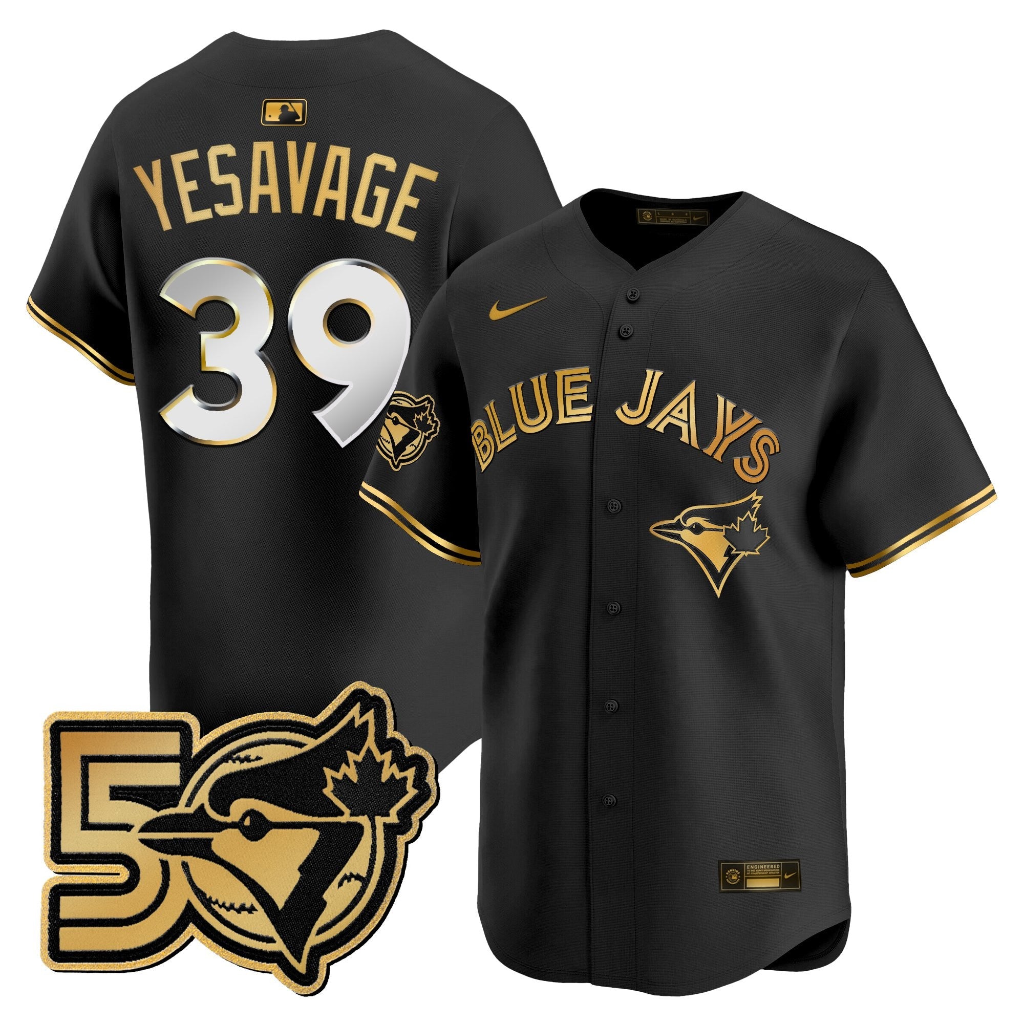 Men's Toronto Blue Jays 50 Seasons Patch Vapor Premier Limited Jersey - All Stitched
