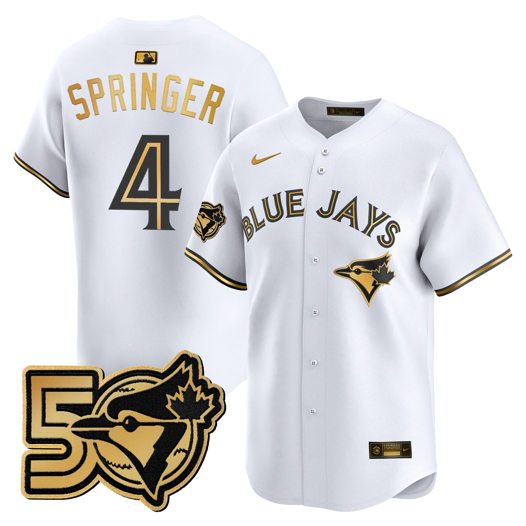 Men's Toronto Blue Jays 50 Seasons Patch Vapor Premier Limited Jersey - All Stitched