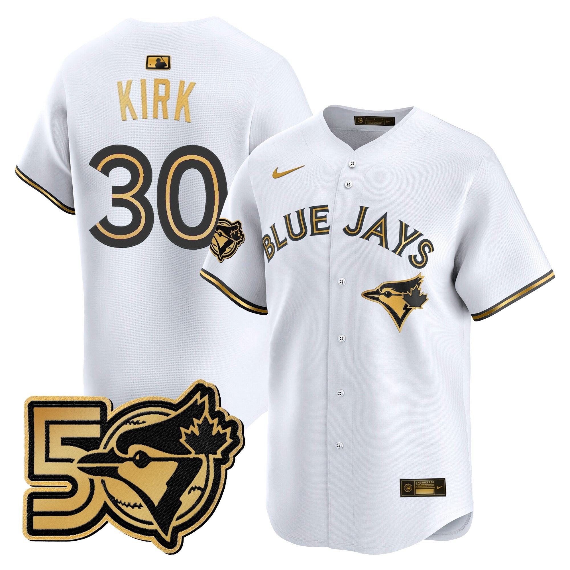 Men's Toronto Blue Jays 50 Seasons Patch Vapor Premier Limited Jersey - All Stitched