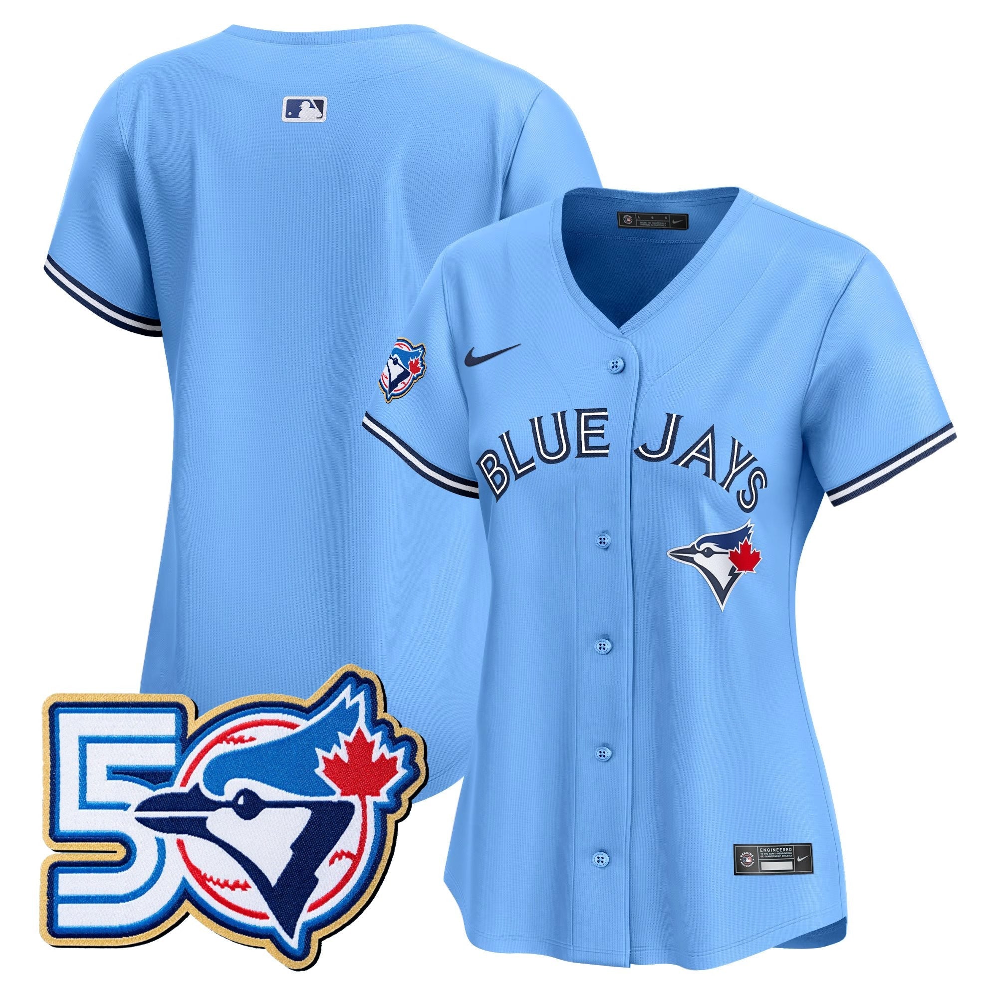 Women's Toronto Blue Jays 50 Seasons Patch Vapor Premier Limited Jersey - All Stitched