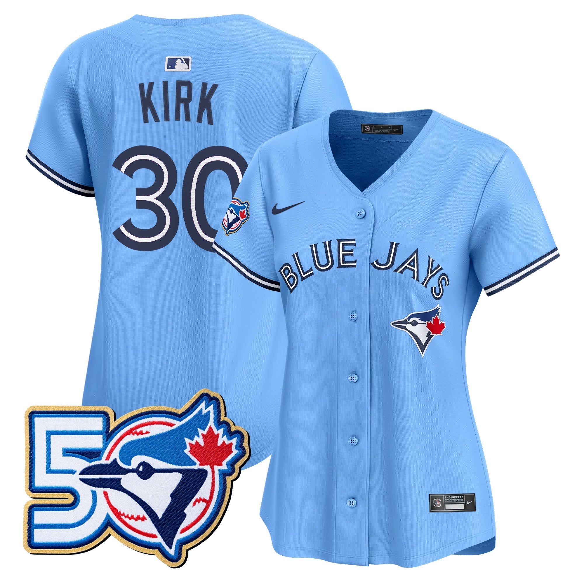 Women's Toronto Blue Jays 50 Seasons Patch Vapor Premier Limited Jersey - All Stitched
