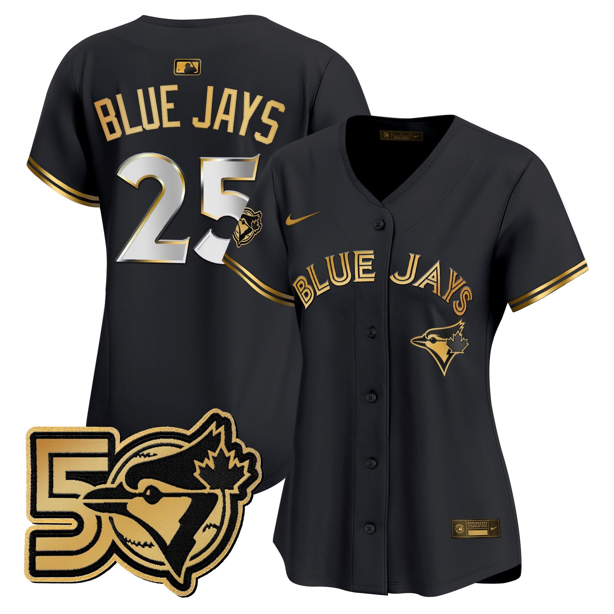 Women's Toronto Blue Jays 50 Seasons Patch Vapor Premier Limited Jersey - All Stitched