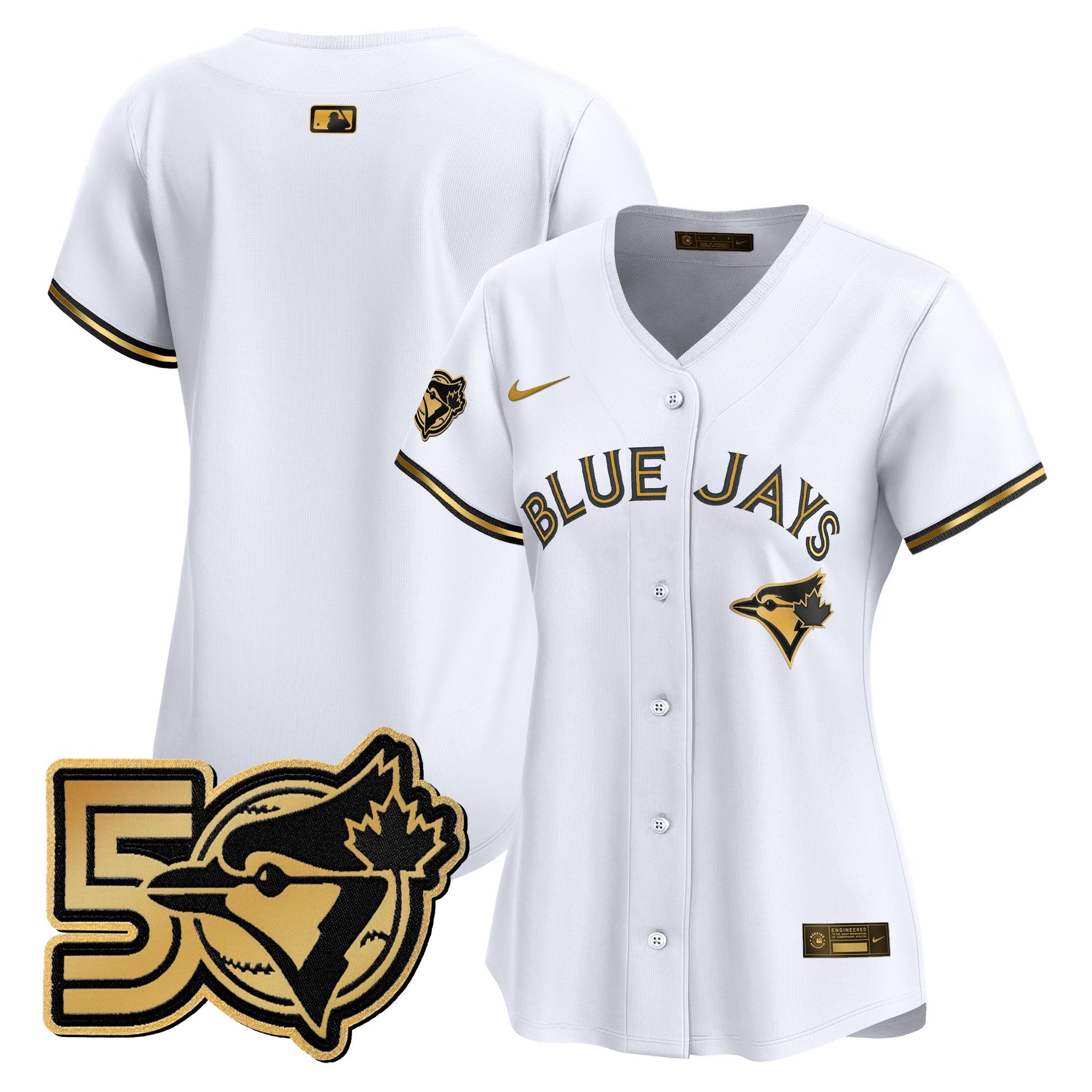 Women's Toronto Blue Jays 50 Seasons Patch Vapor Premier Limited Jersey - All Stitched
