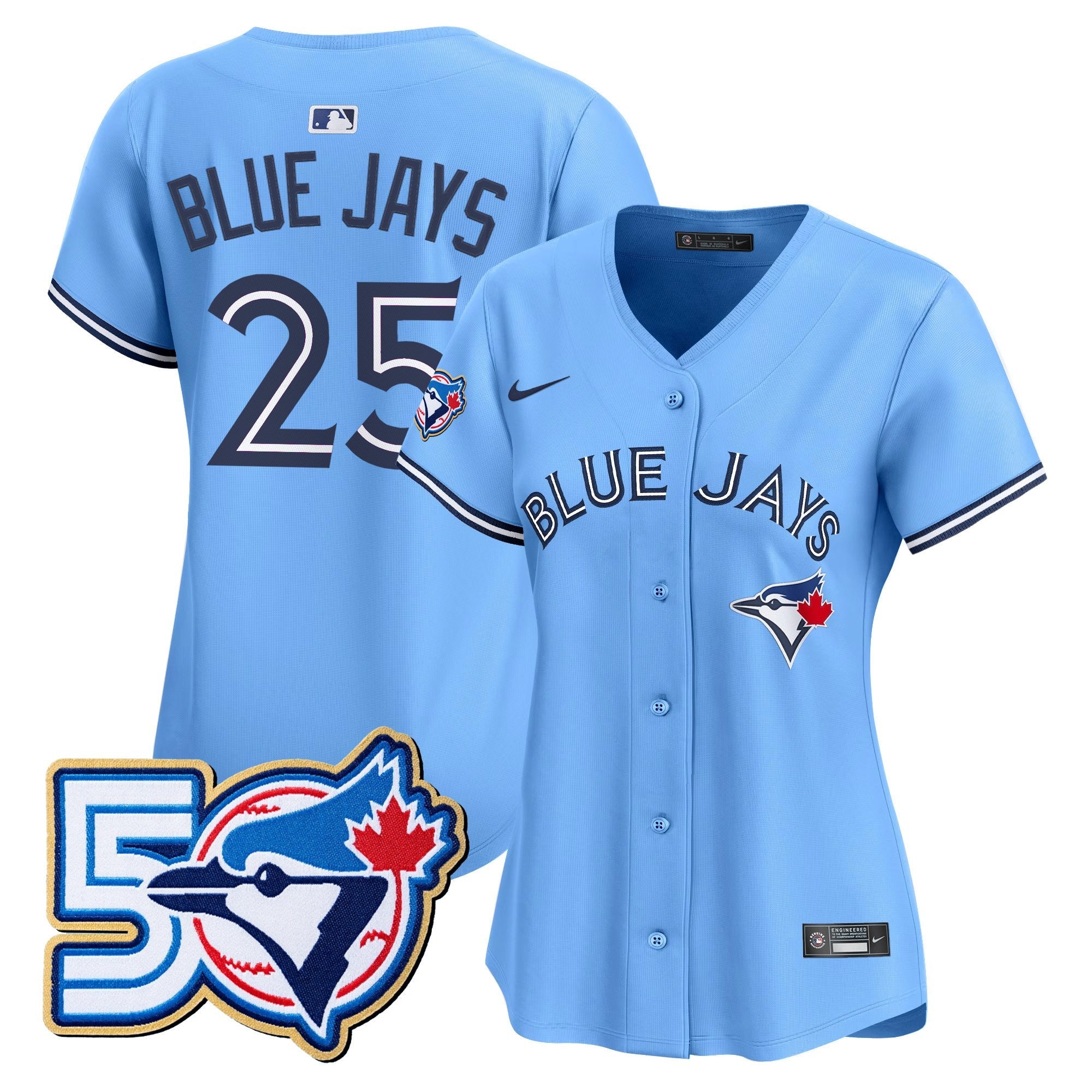 Women's Toronto Blue Jays 50 Seasons Patch Vapor Premier Limited Jersey - All Stitched