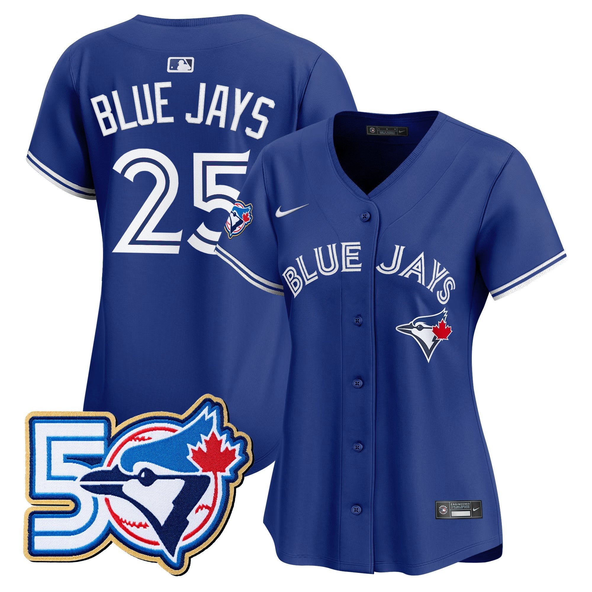 Women's Toronto Blue Jays 50 Seasons Patch Vapor Premier Limited Jersey - All Stitched