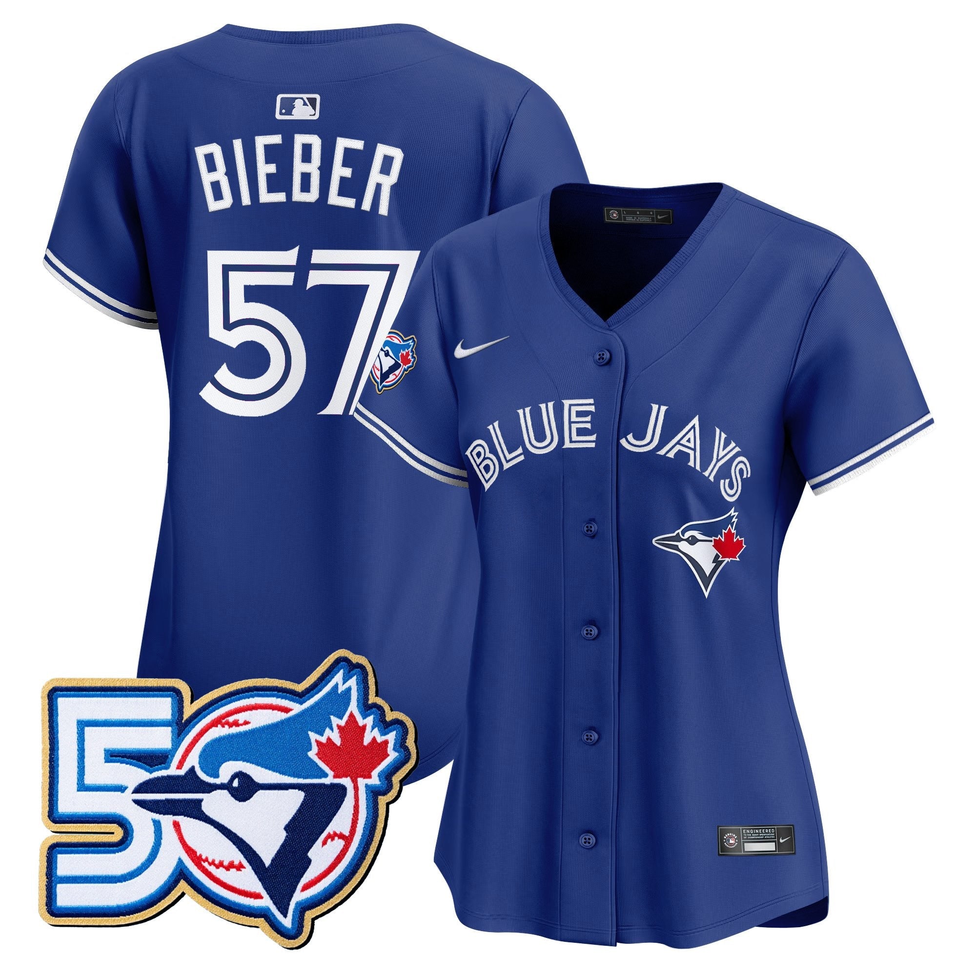 Women's Toronto Blue Jays 50 Seasons Patch Vapor Premier Limited Jersey - All Stitched