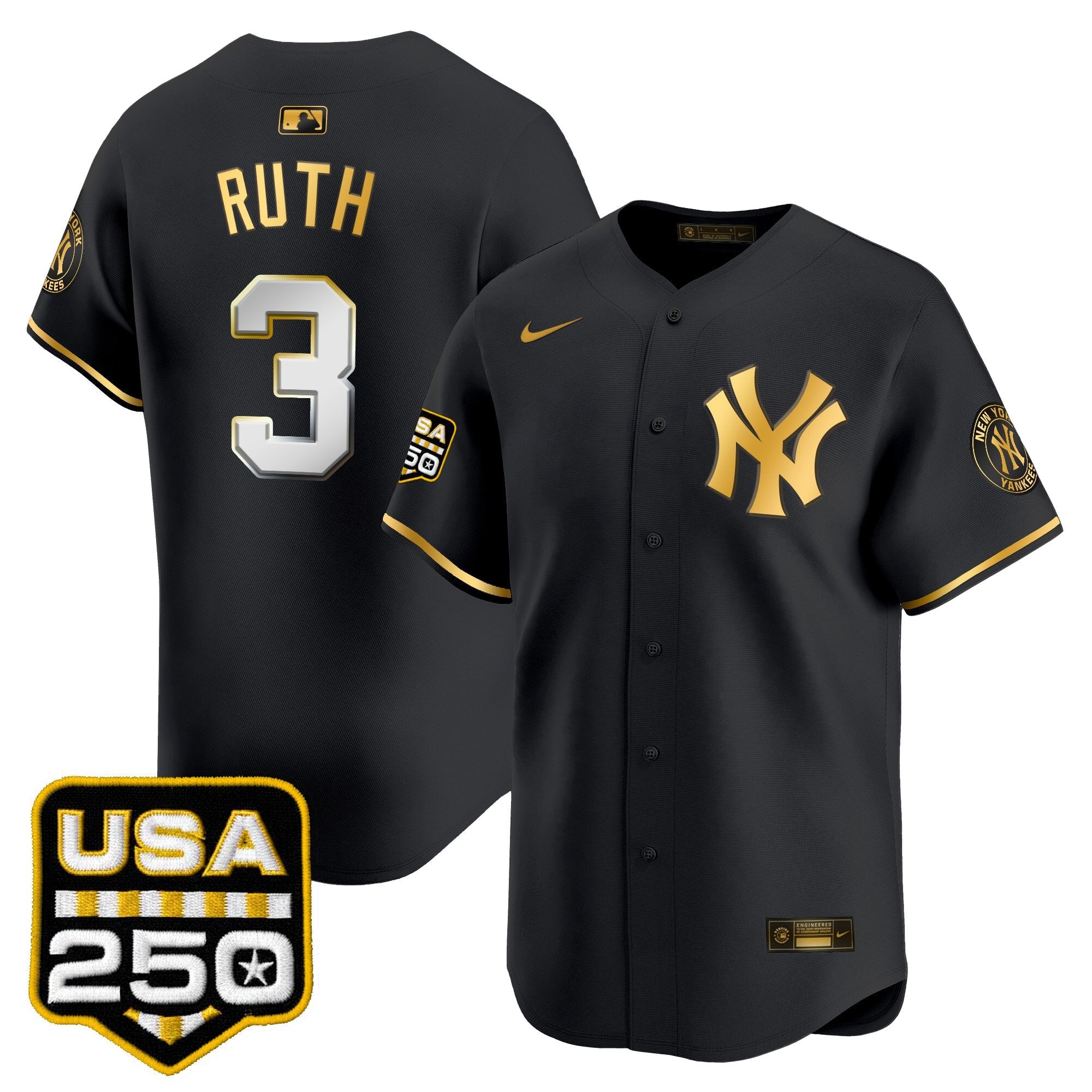 Men's New York Yankees 250America Patch Vapor Premier Limited Jersey - All Stitched