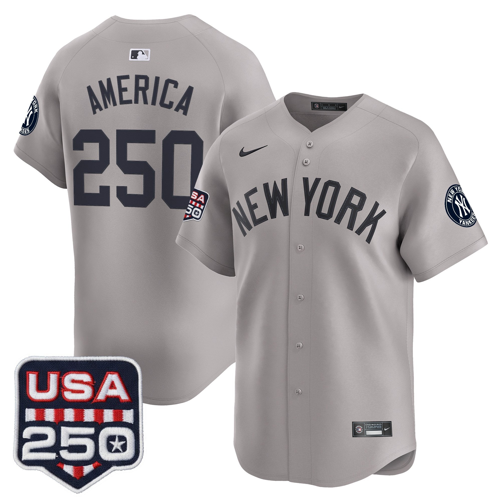 Men's New York Yankees 250America Patch Vapor Premier Limited Jersey - All Stitched