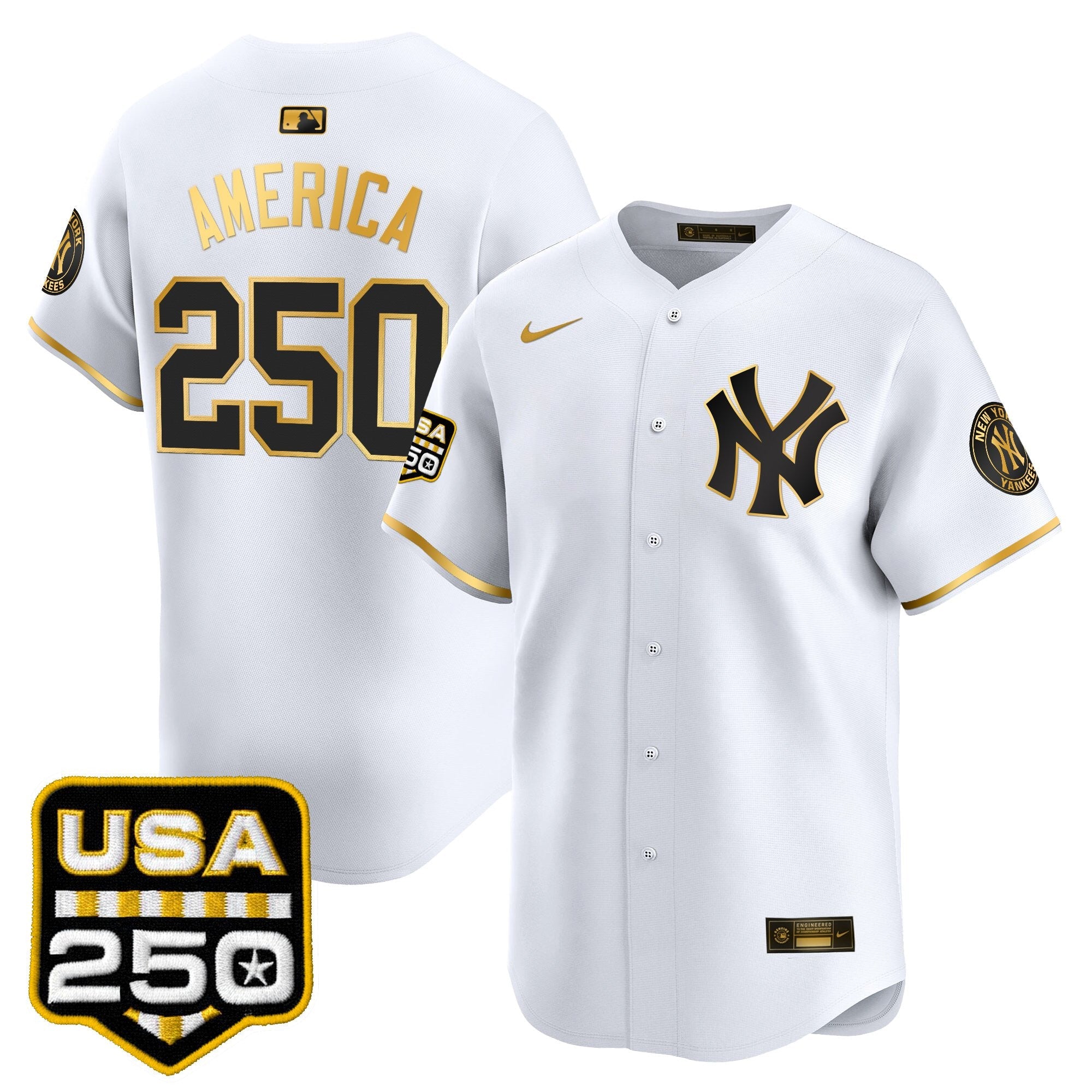 Men's New York Yankees 250America Patch Vapor Premier Limited Jersey - All Stitched