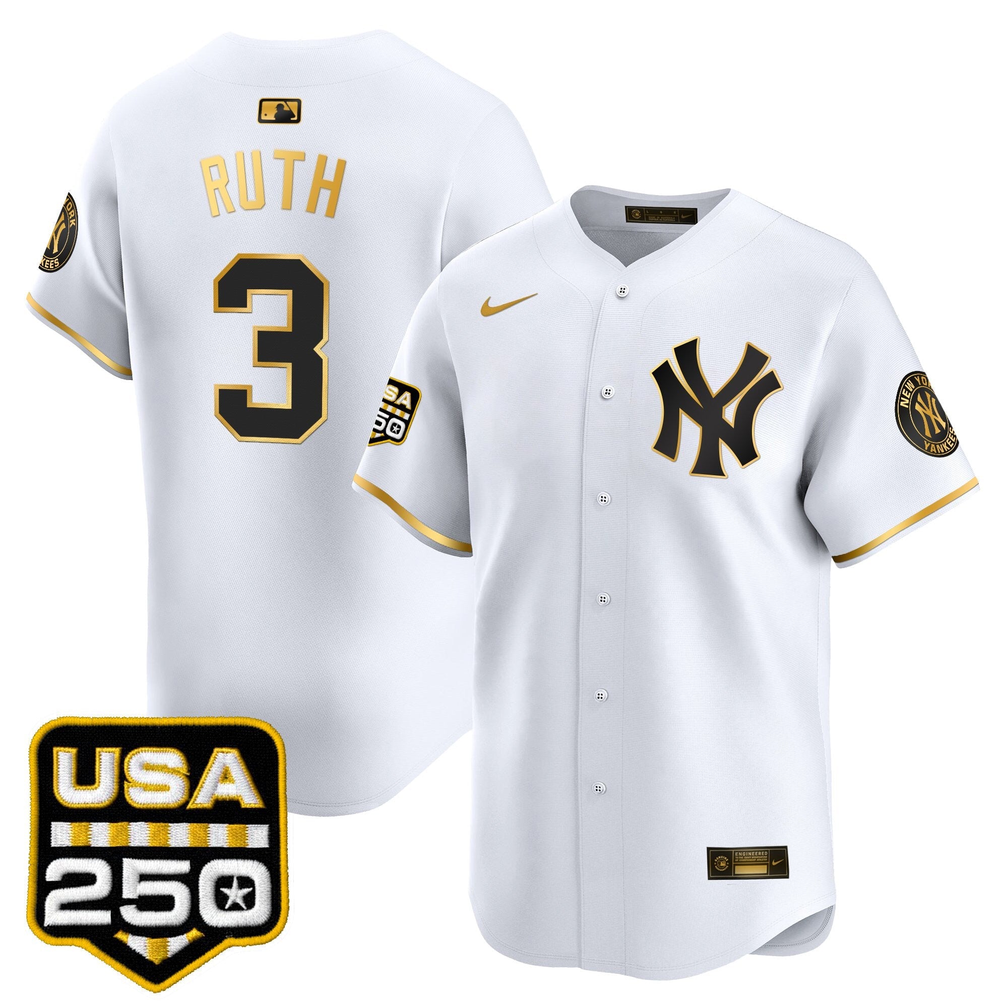 Men's New York Yankees 250America Patch Vapor Premier Limited Jersey - All Stitched