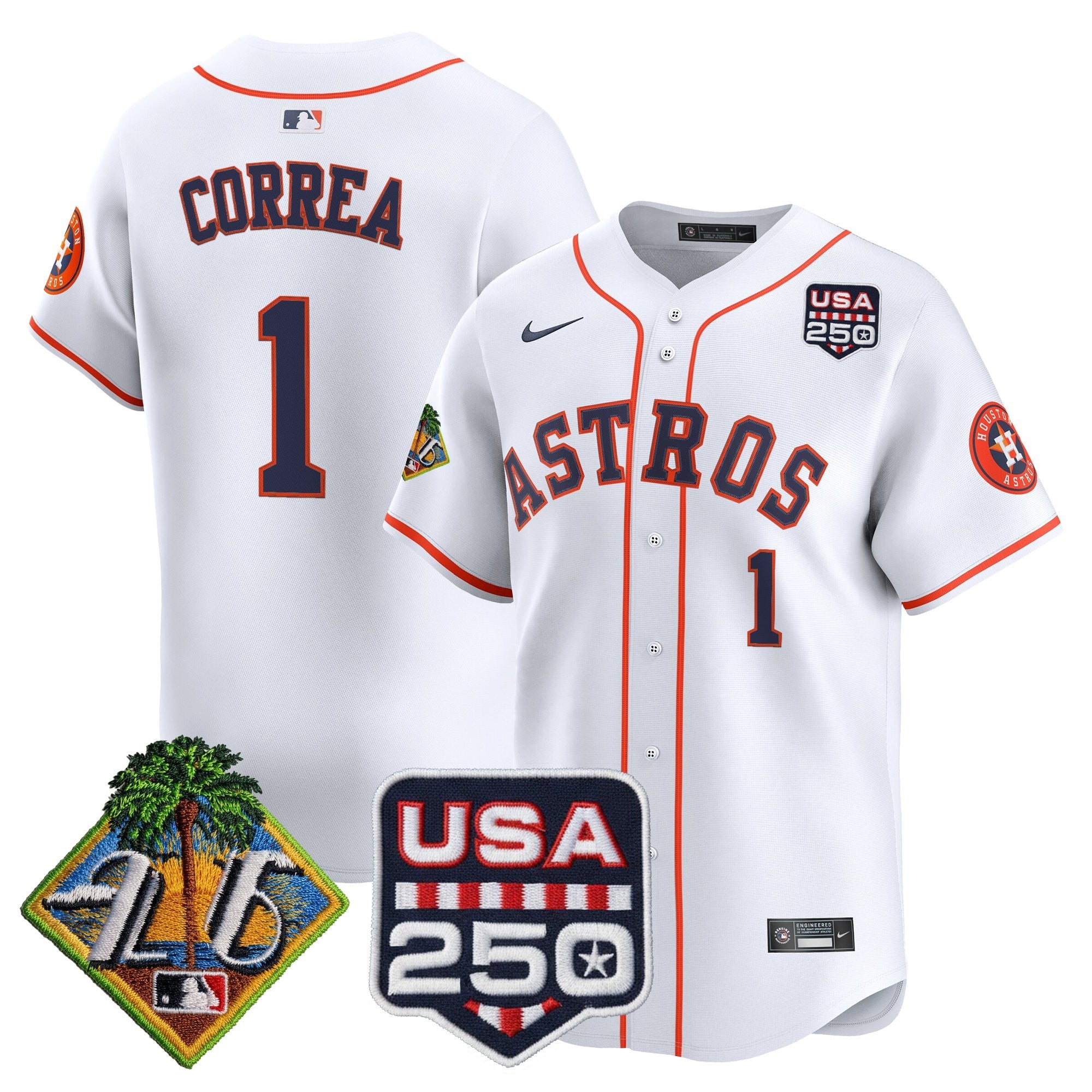Men's Houston Astros 2026 Spring Training & 250America Patch Vapor Premier Limited Jersey - All Stitched