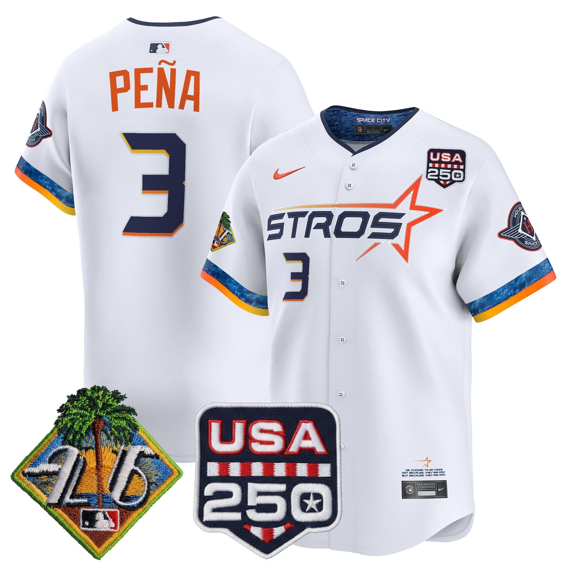 Men's Houston Astros 2026 Spring Training & 250America Patch Vapor Premier Limited Jersey - All Stitched