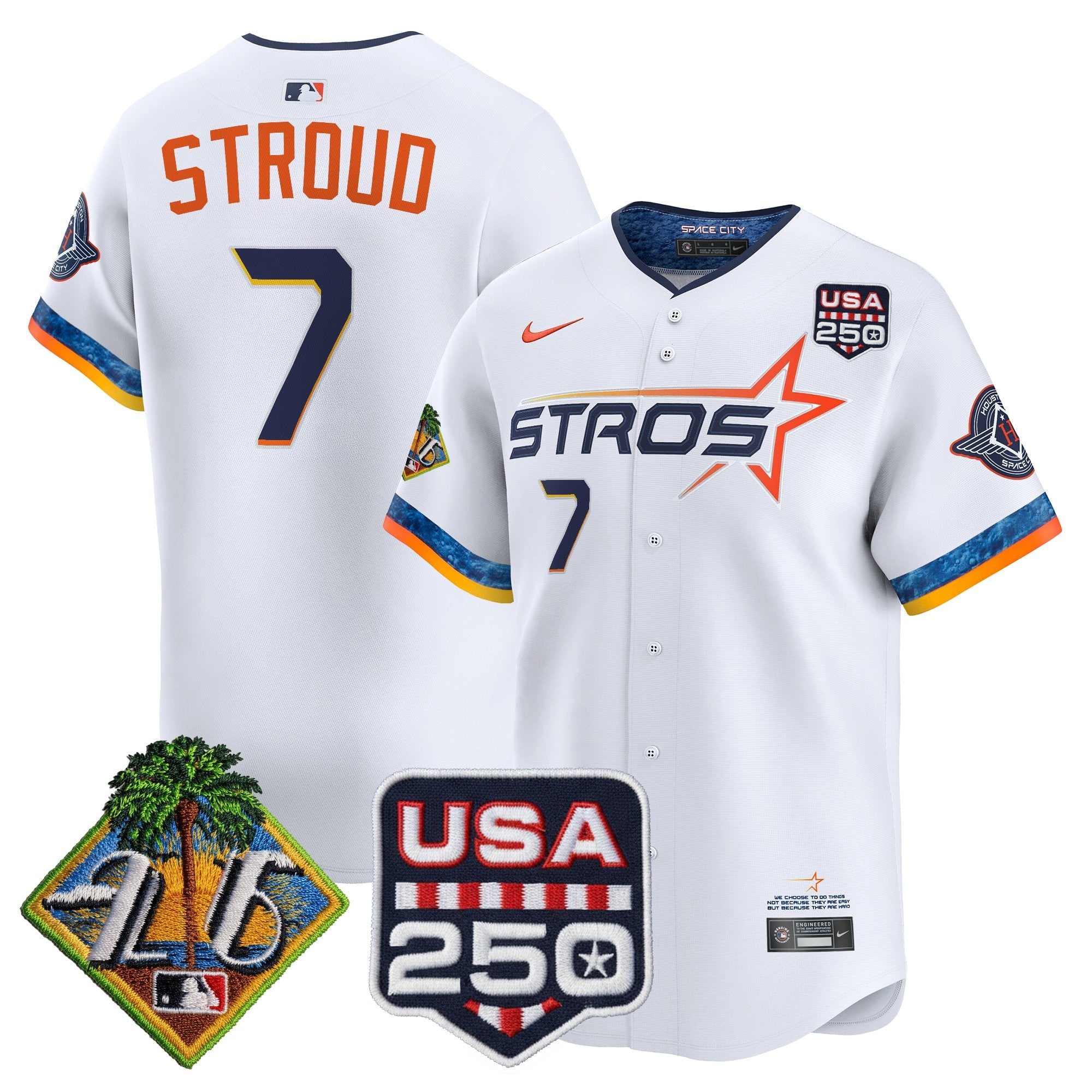 Men's Houston Astros 2026 Spring Training & 250America Patch Vapor Premier Limited Jersey - All Stitched
