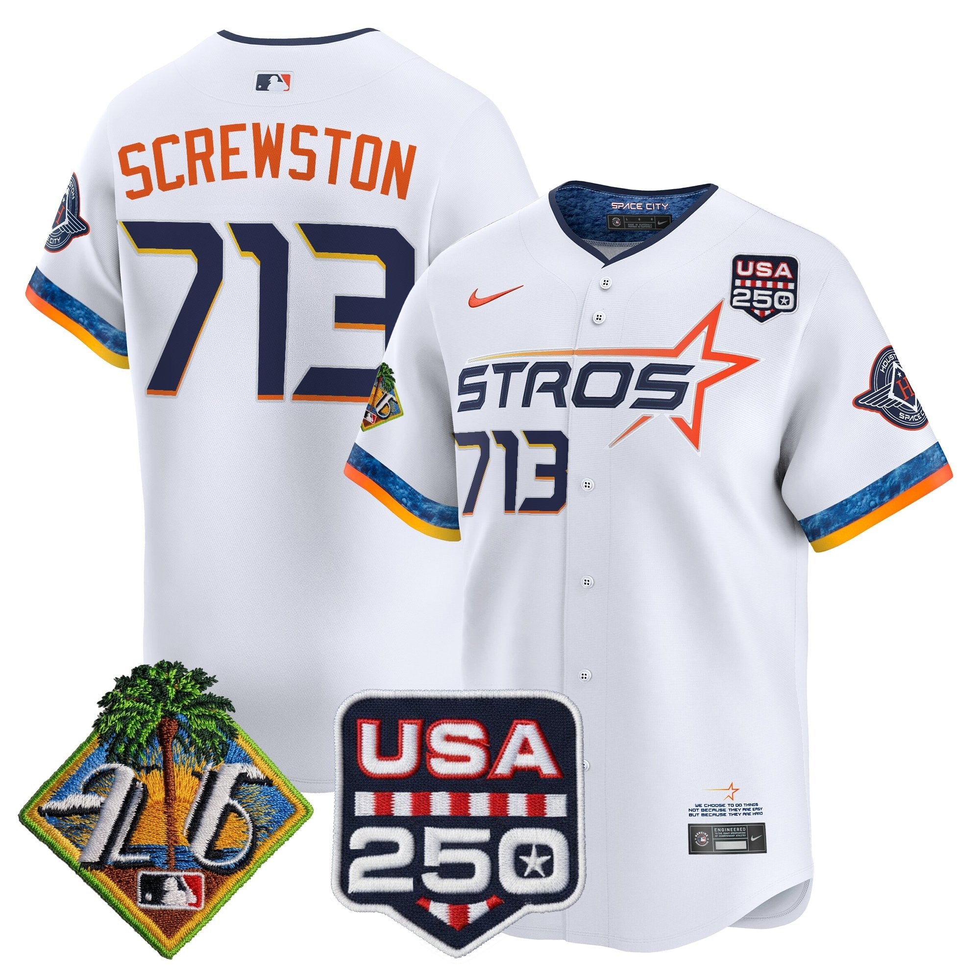 Men's Houston Astros 2026 Spring Training & 250America Patch Vapor Premier Limited Jersey - All Stitched