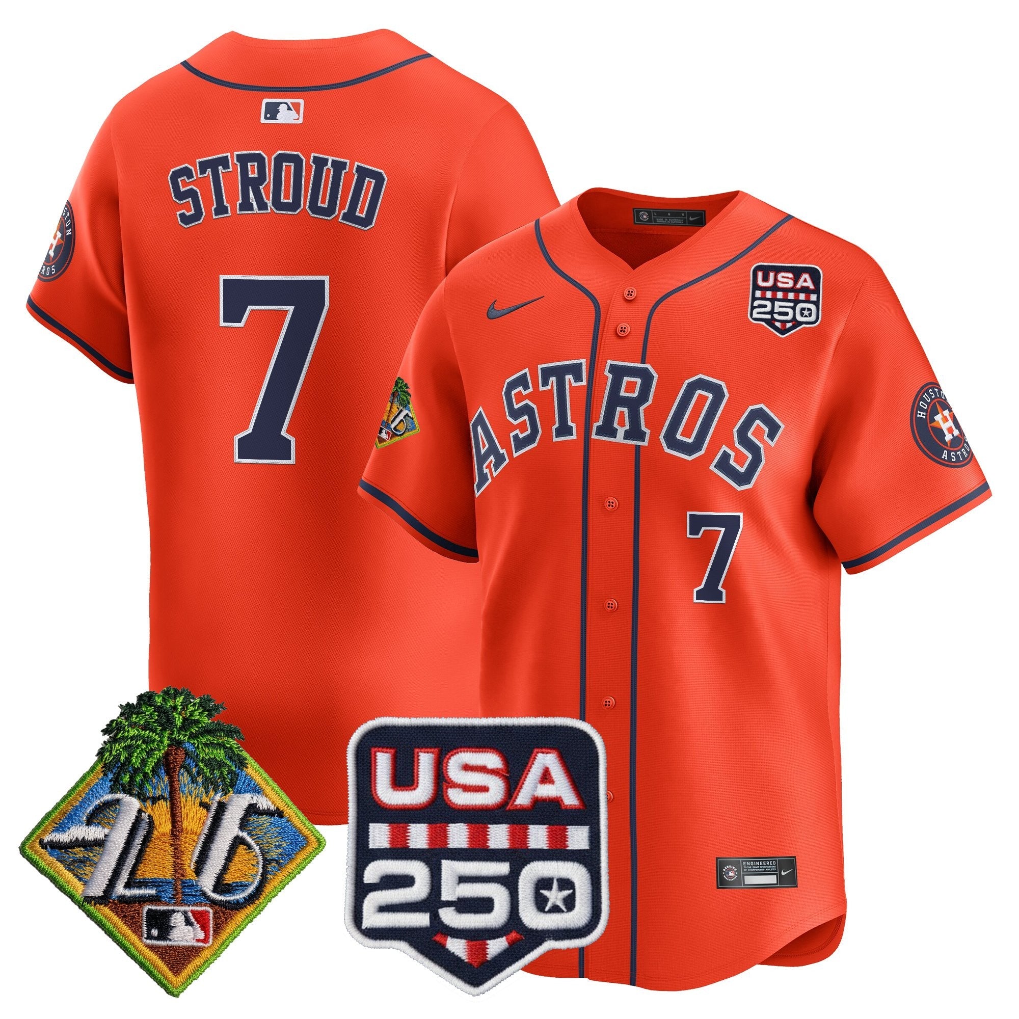 Men's Houston Astros 2026 Spring Training & 250America Patch Vapor Premier Limited Jersey - All Stitched