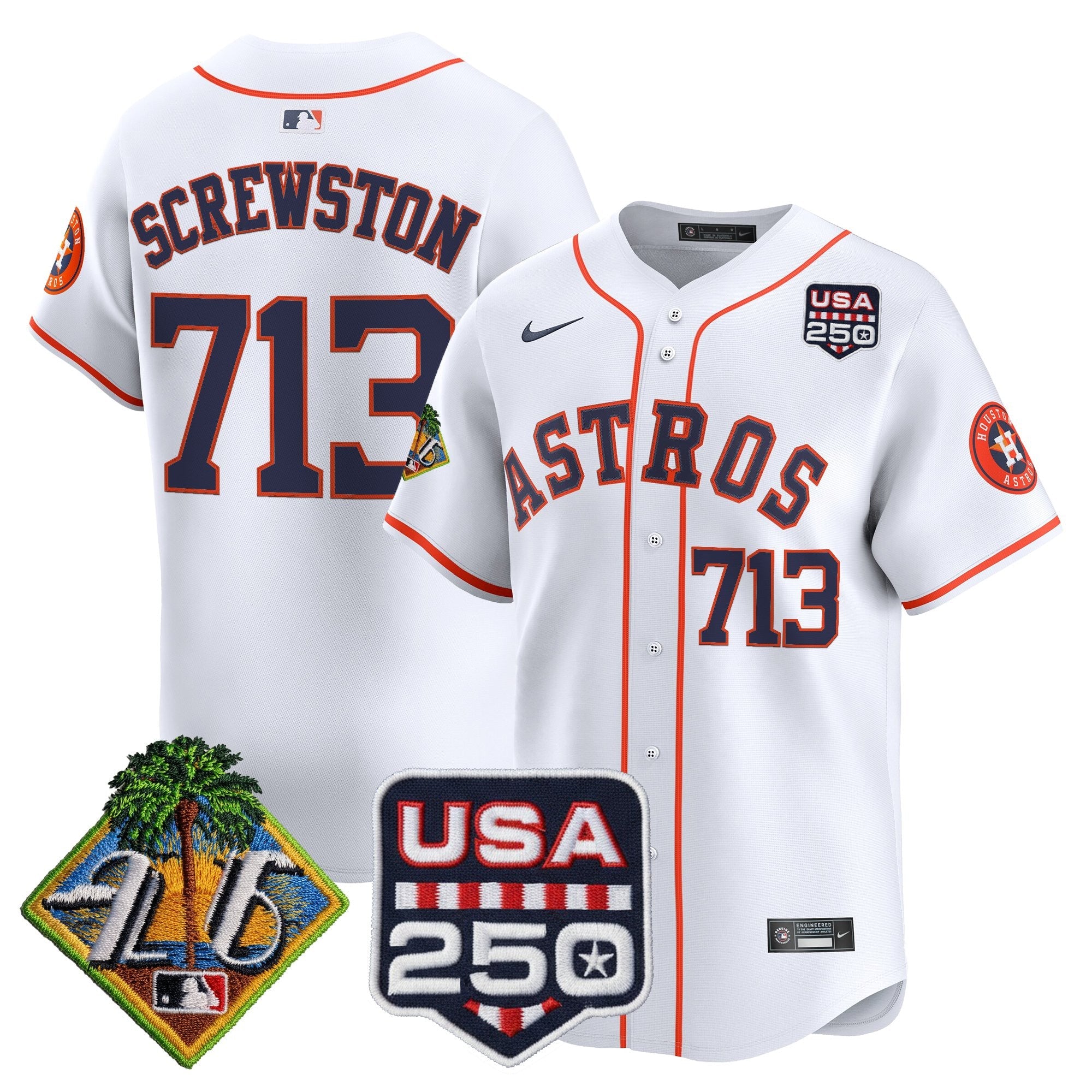 Men's Houston Astros 2026 Spring Training & 250America Patch Vapor Premier Limited Jersey - All Stitched