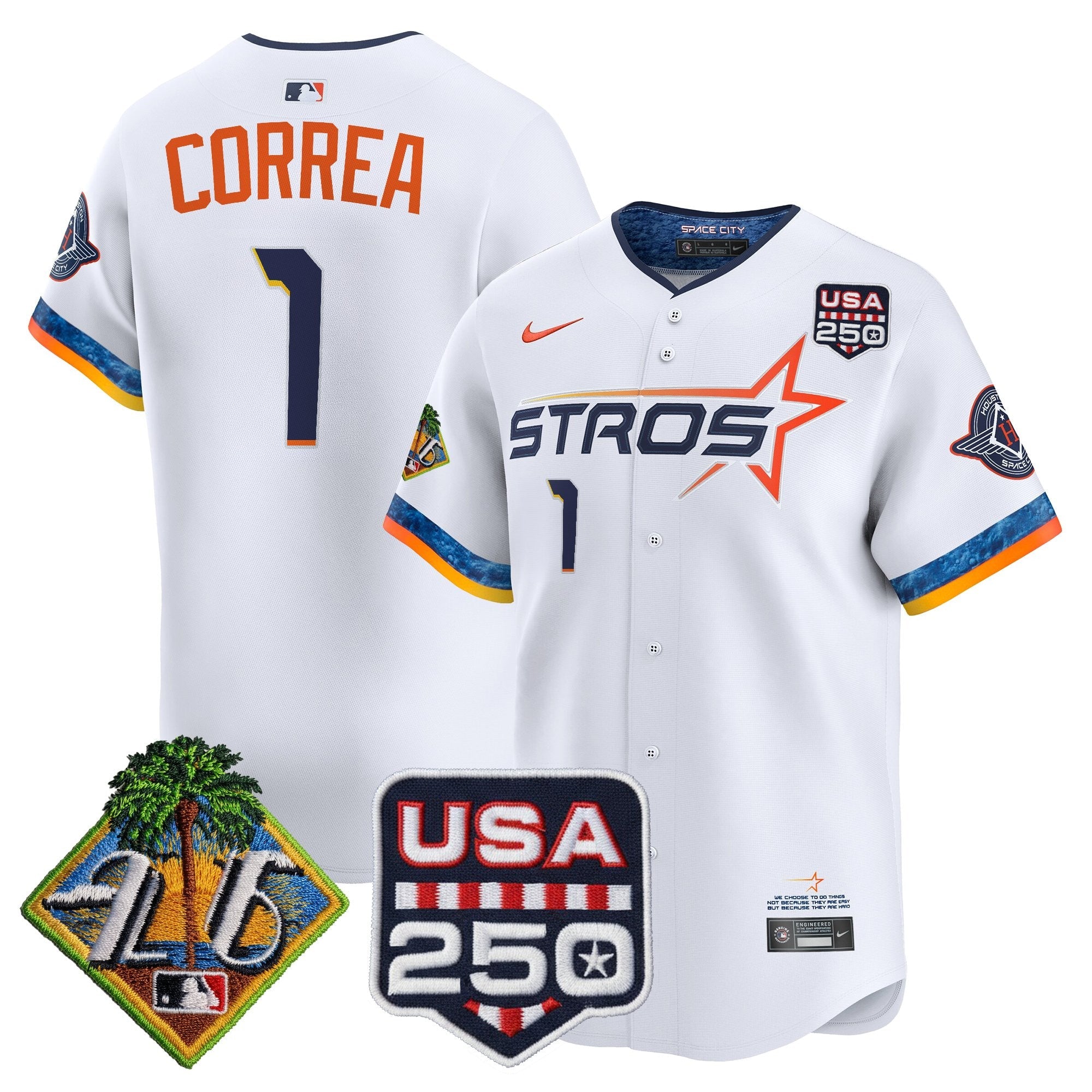 Men's Houston Astros 2026 Spring Training & 250America Patch Vapor Premier Limited Jersey - All Stitched