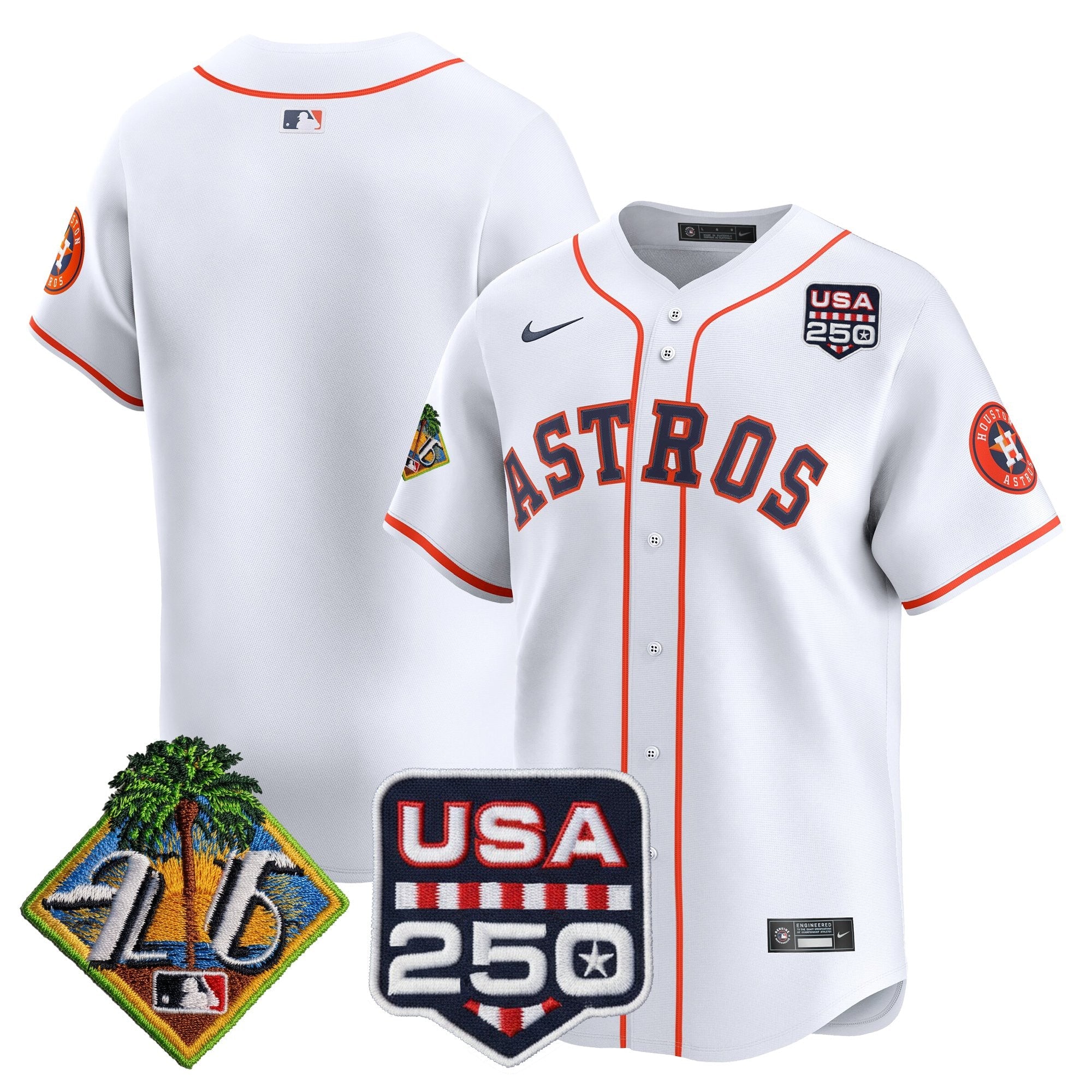 Men's Houston Astros 2026 Spring Training & 250America Patch Vapor Premier Limited Jersey - All Stitched