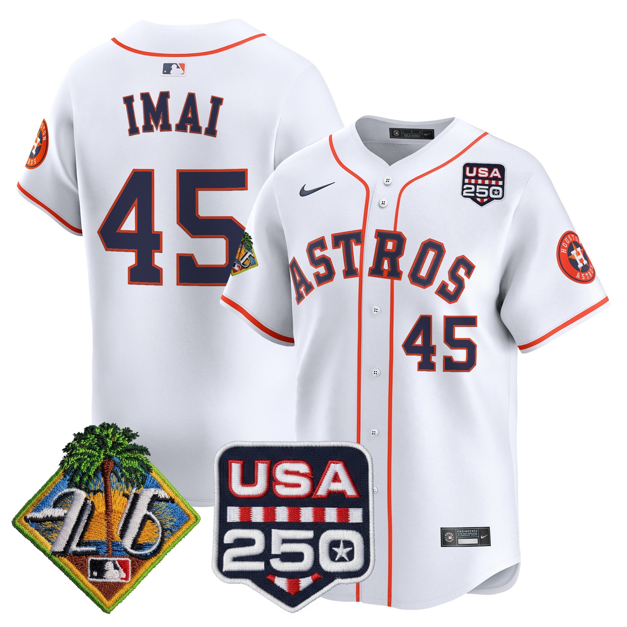 Men's Houston Astros 2026 Spring Training & 250America Patch Vapor Premier Limited Jersey - All Stitched