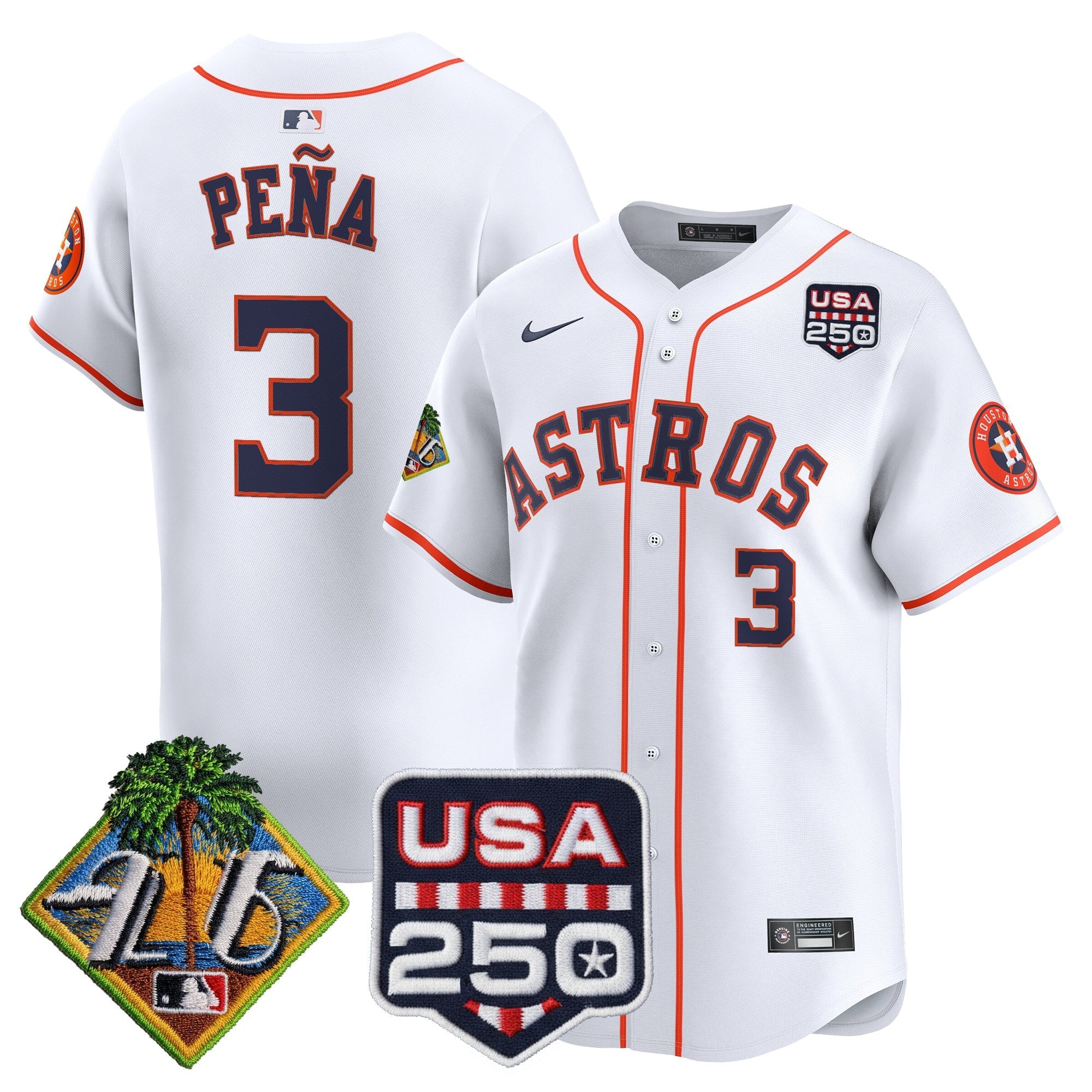 Men's Houston Astros 2026 Spring Training & 250America Patch Vapor Premier Limited Jersey - All Stitched