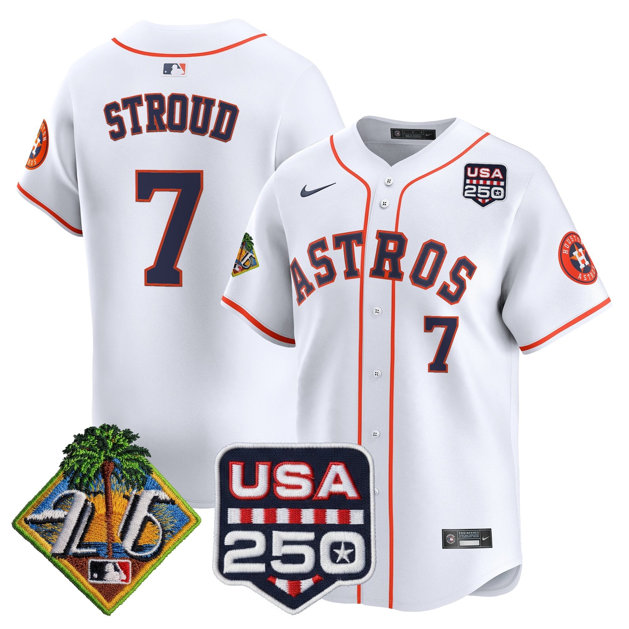 Men's Houston Astros 2026 Spring Training & 250America Patch Vapor Premier Limited Jersey - All Stitched