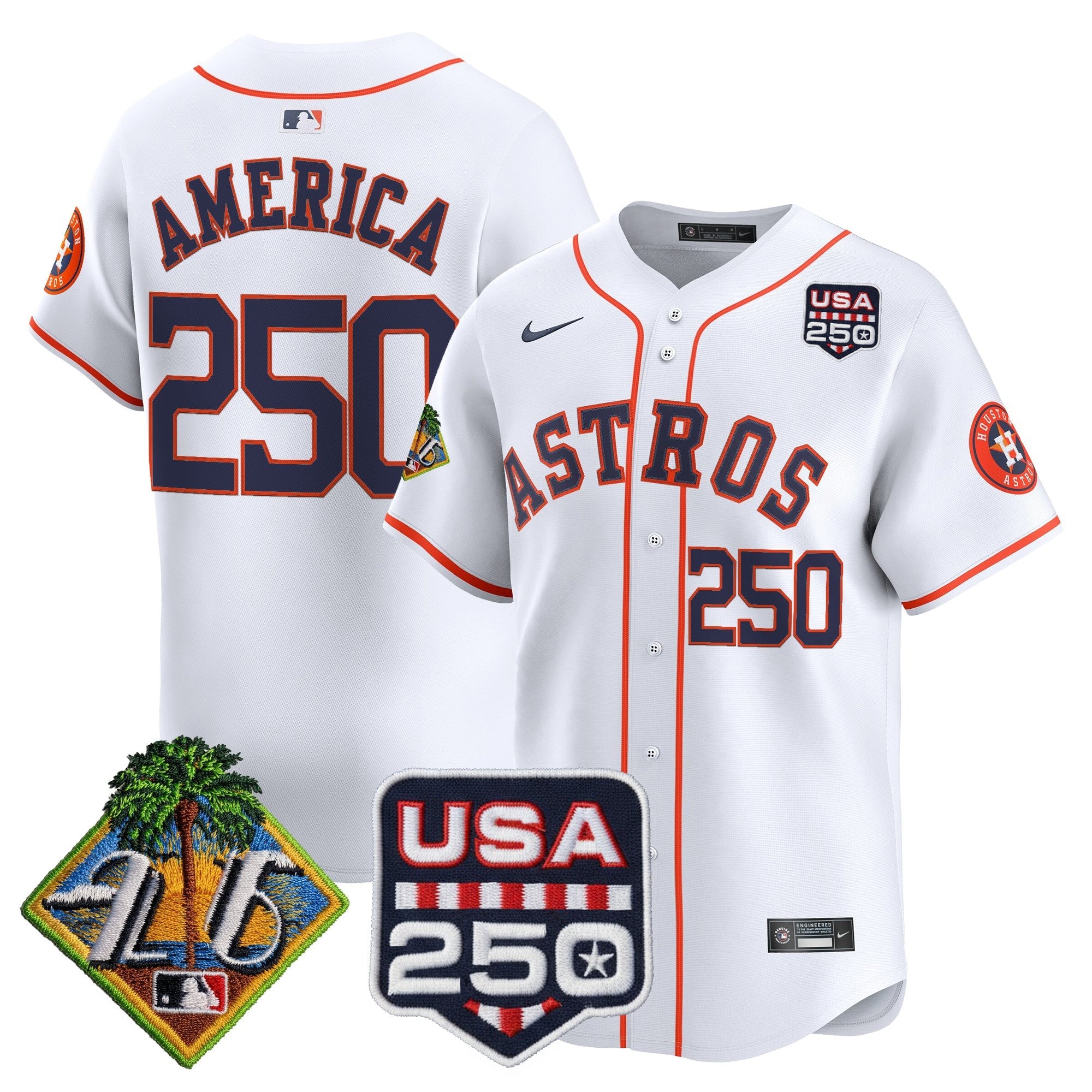 Men's Houston Astros 2026 Spring Training & 250America Patch Vapor Premier Limited Jersey - All Stitched