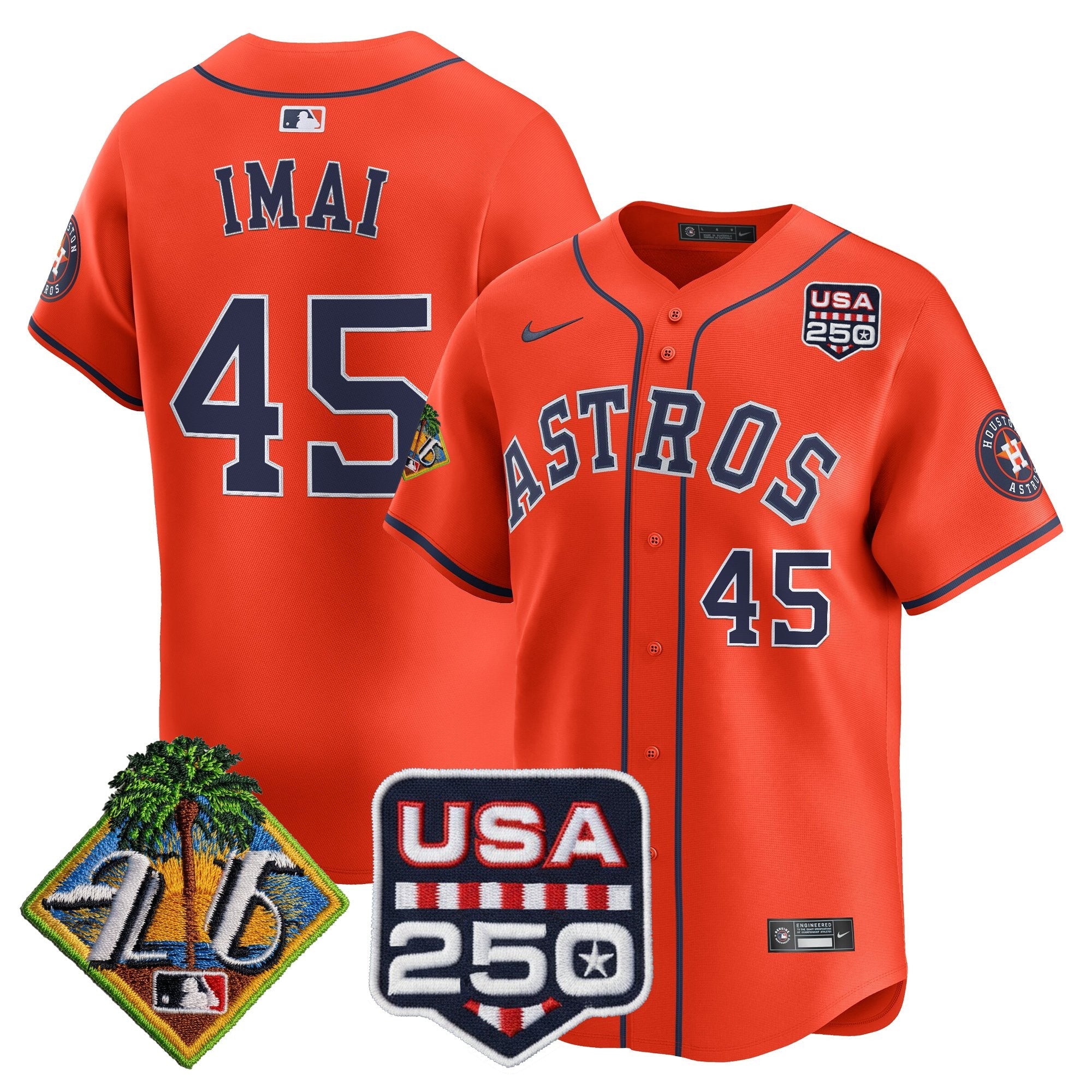 Men's Houston Astros 2026 Spring Training & 250America Patch Vapor Premier Limited Jersey - All Stitched