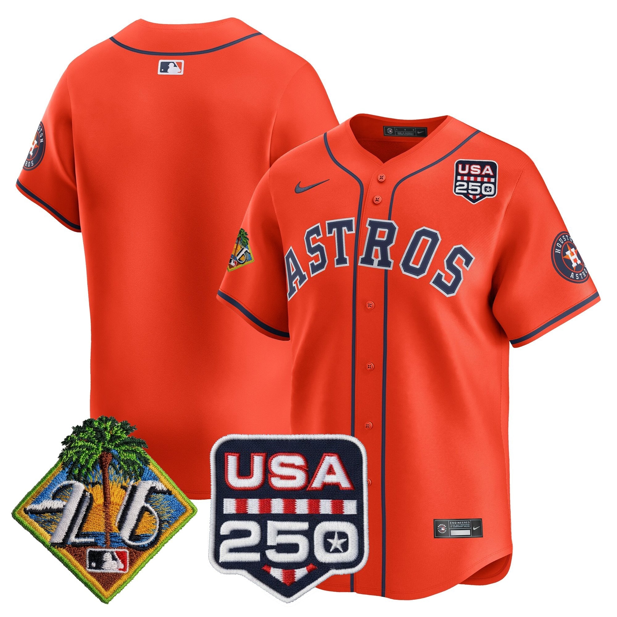 Men's Houston Astros 2026 Spring Training & 250America Patch Vapor Premier Limited Jersey - All Stitched