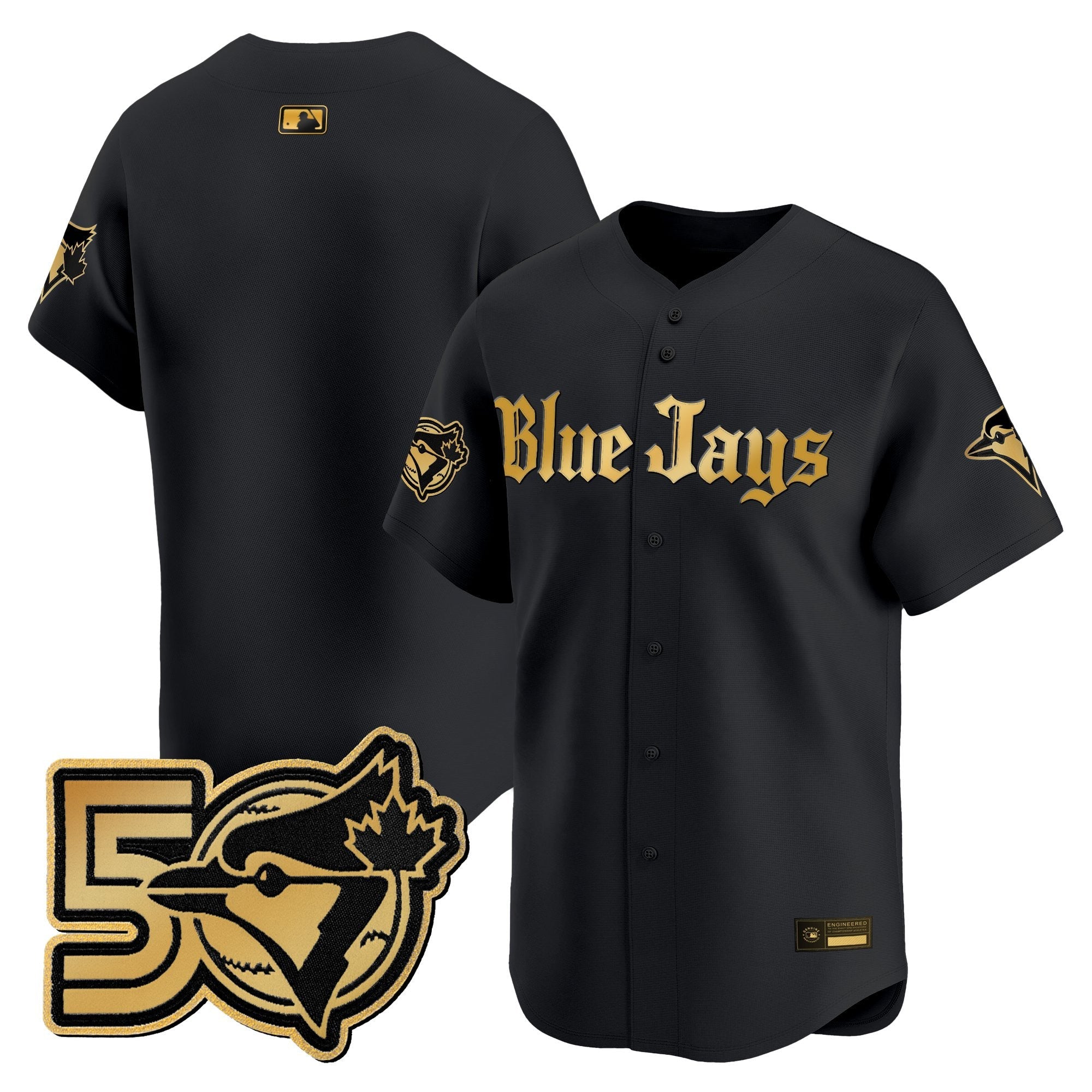 Men's Toronto Blue Jays 50 Seasons Patch Vapor Premier Limited Jersey - Gothic North Edition - All Stitched