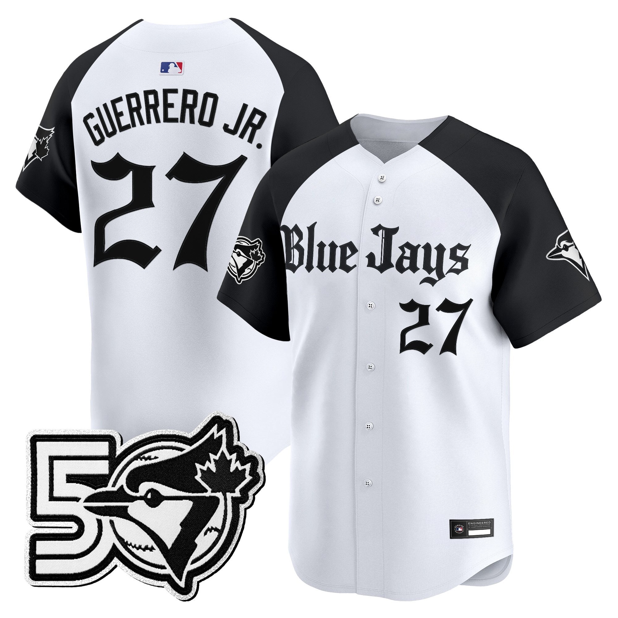 Men's Toronto Blue Jays 50 Seasons Patch Vapor Premier Limited Jersey - Gothic North Edition - All Stitched