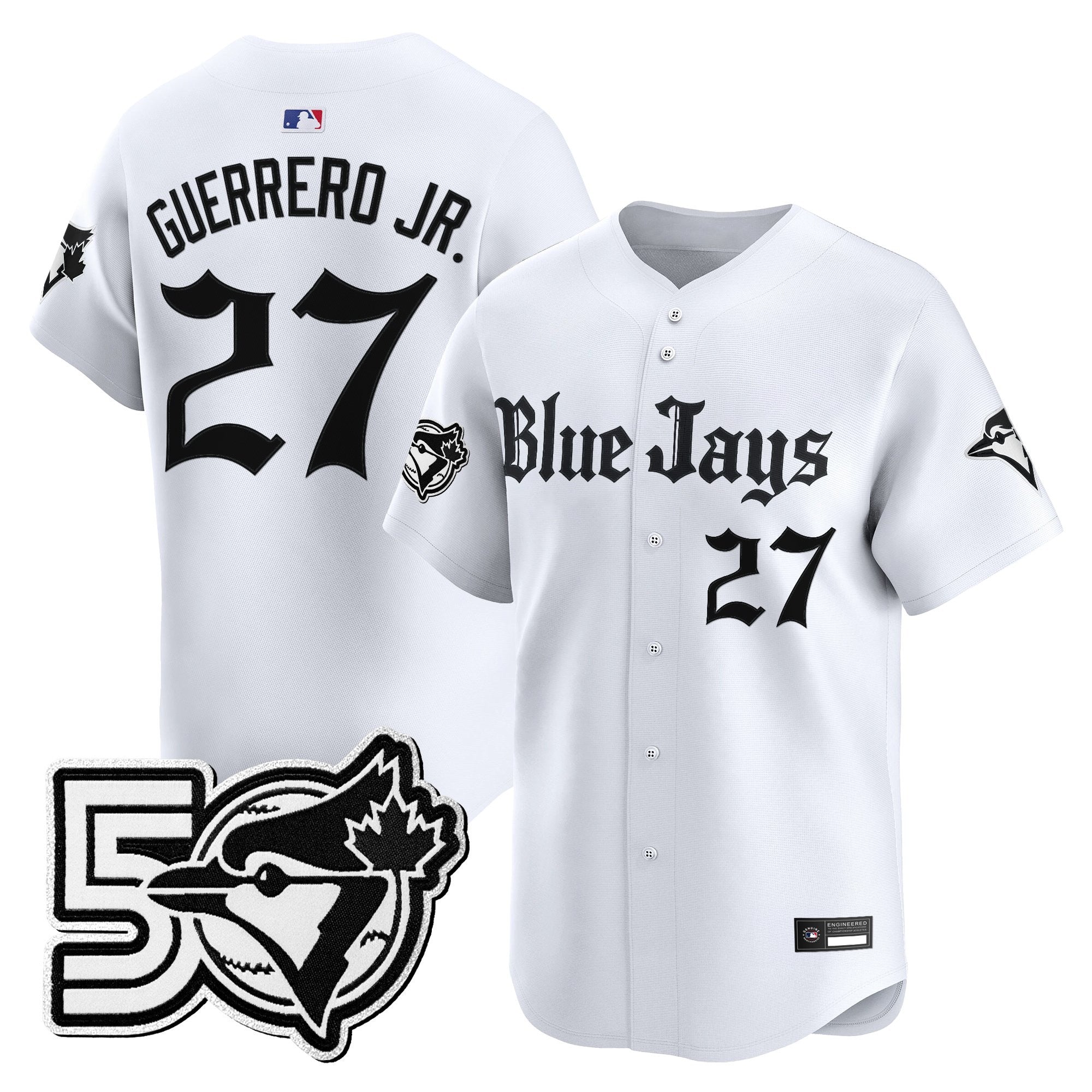 Men's Toronto Blue Jays 50 Seasons Patch Vapor Premier Limited Jersey - Gothic North Edition - All Stitched