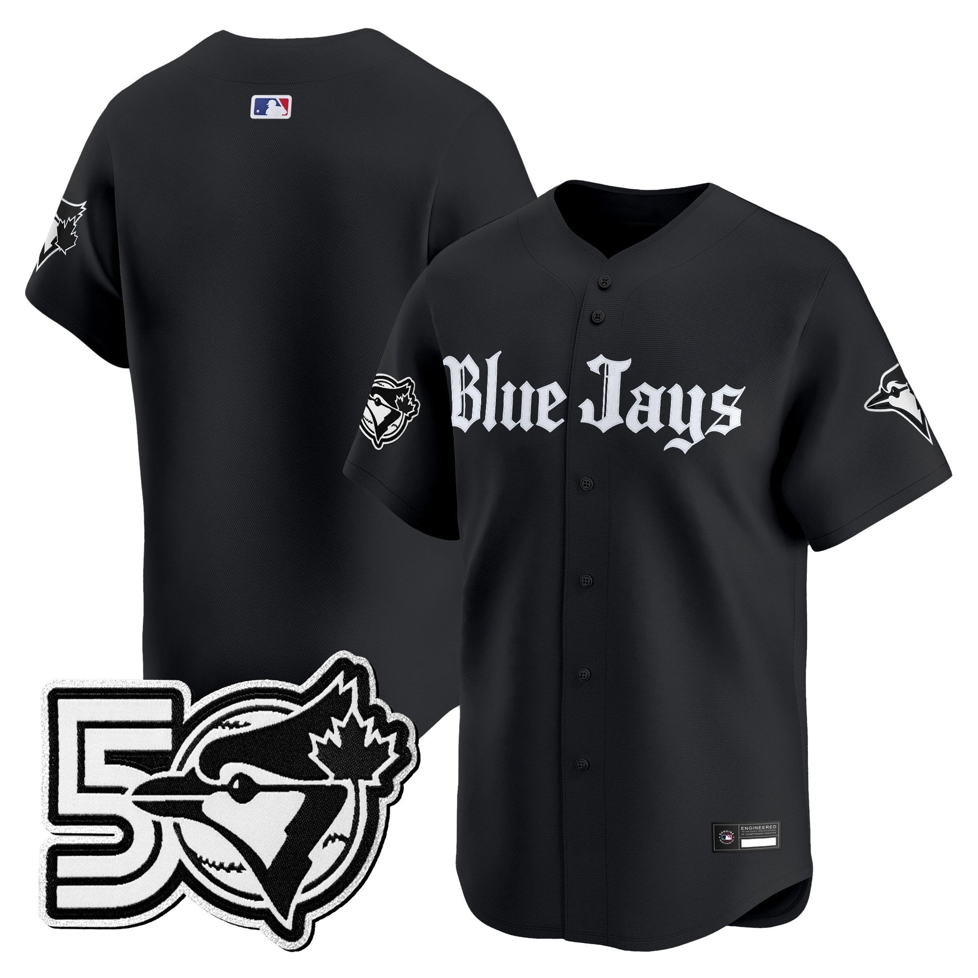 Men's Toronto Blue Jays 50 Seasons Patch Vapor Premier Limited Jersey - Gothic North Edition - All Stitched
