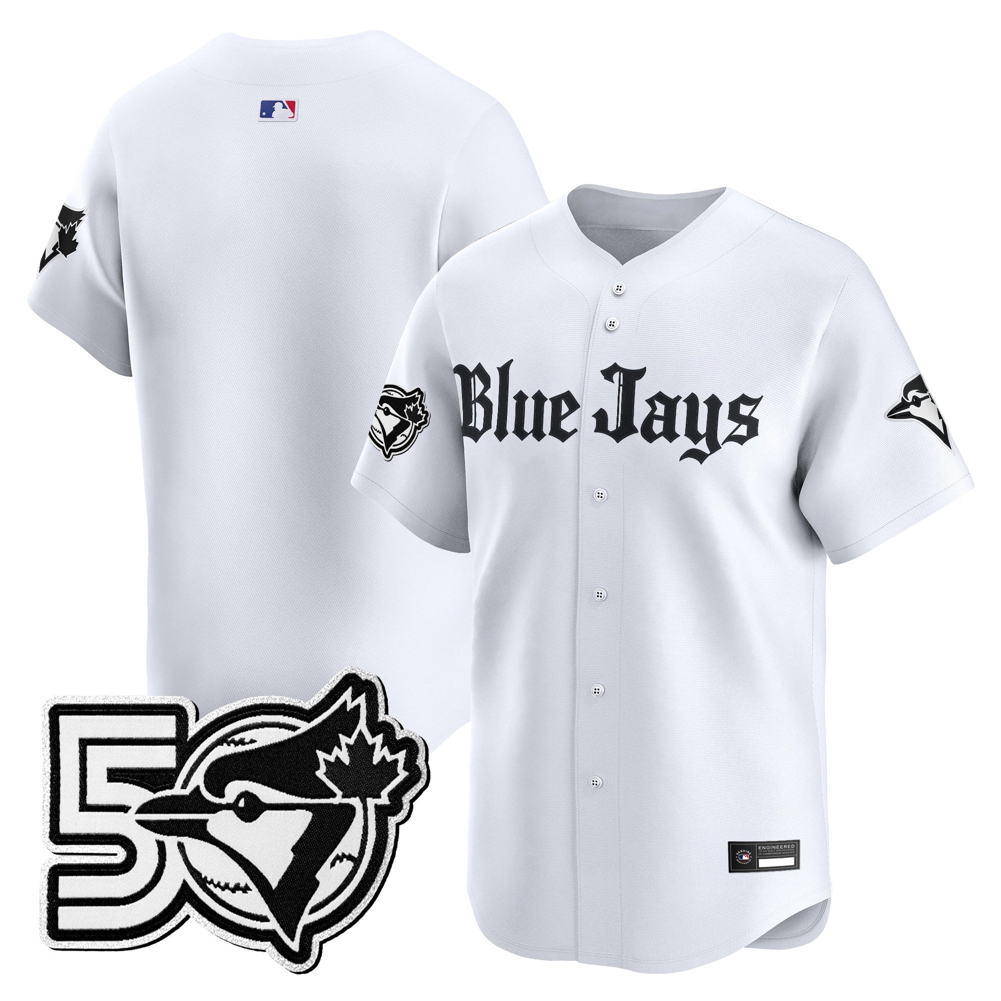 Men's Toronto Blue Jays 50 Seasons Patch Vapor Premier Limited Jersey - Gothic North Edition - All Stitched